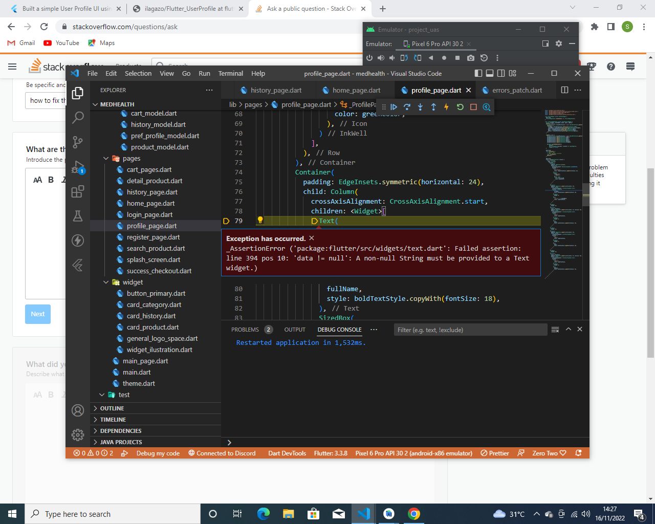 Flutter Development | pls help me i got error in this code and how to ...