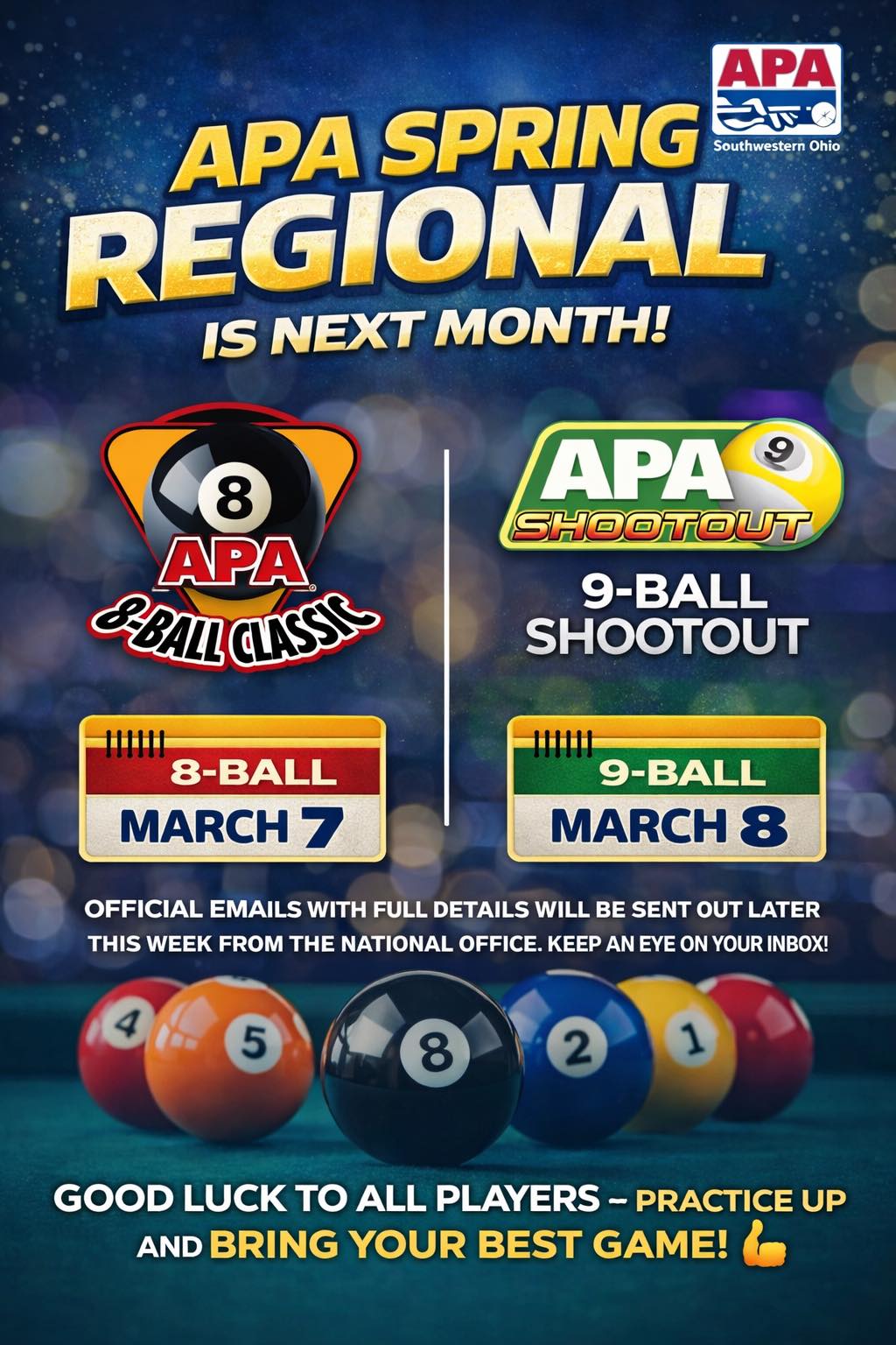For all players who... - Southwestern Ohio APA Pool League | Facebook