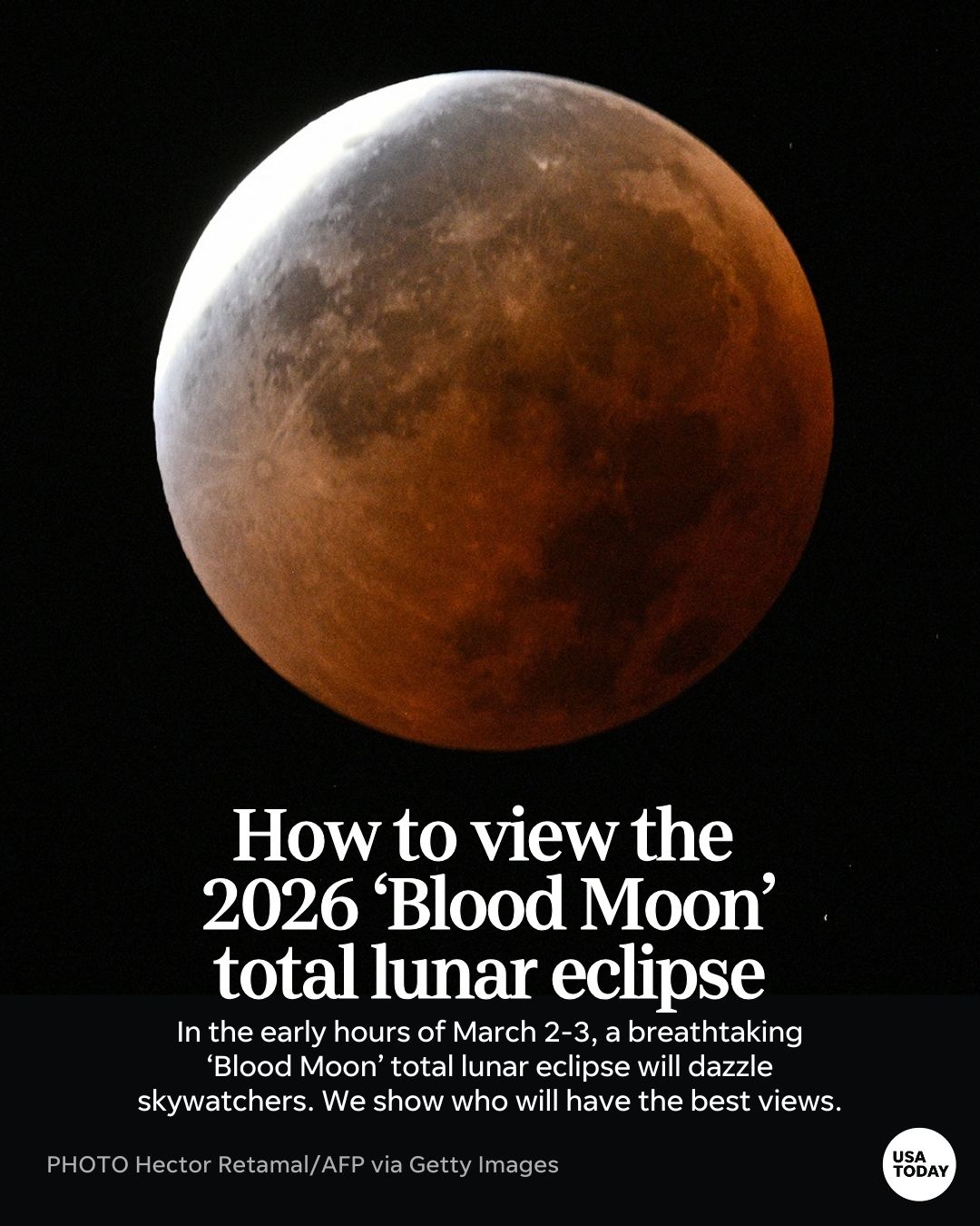 USA - A total lunar eclipse will happen in the early hours on March 2–3 ...