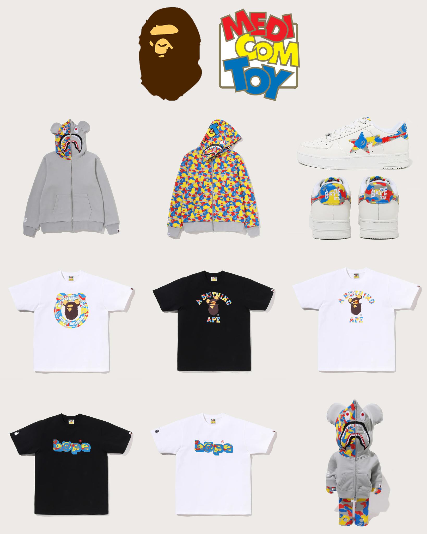 BAPE celebrates MEDICOM TOY's 30th anniversary with a BE@RBRICK