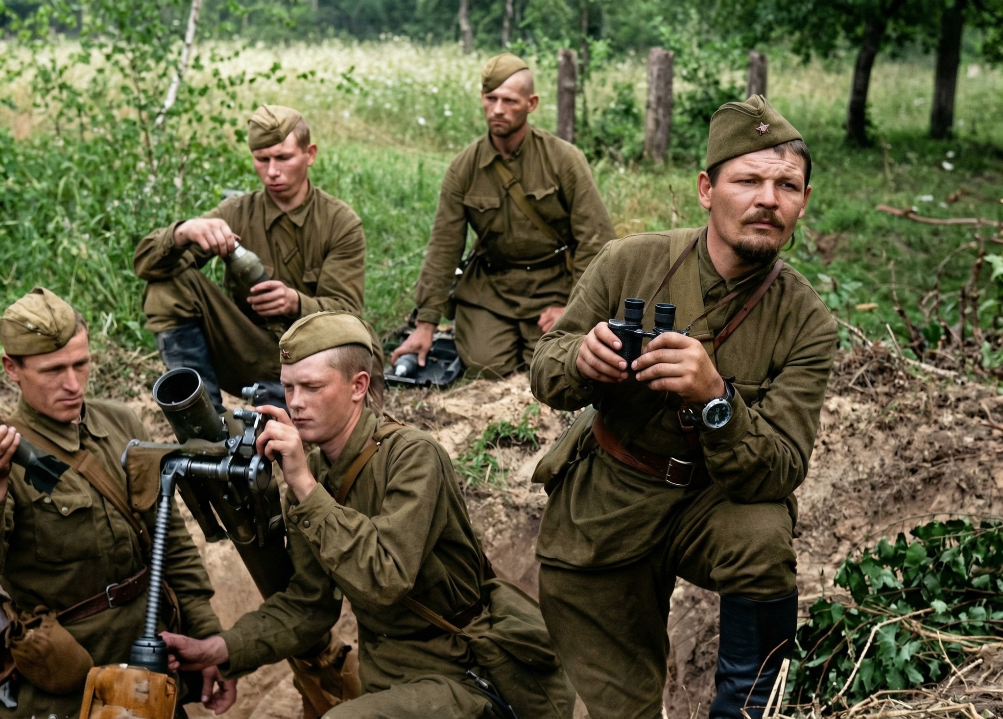 Soviet soldier with mortar 82-BM-37