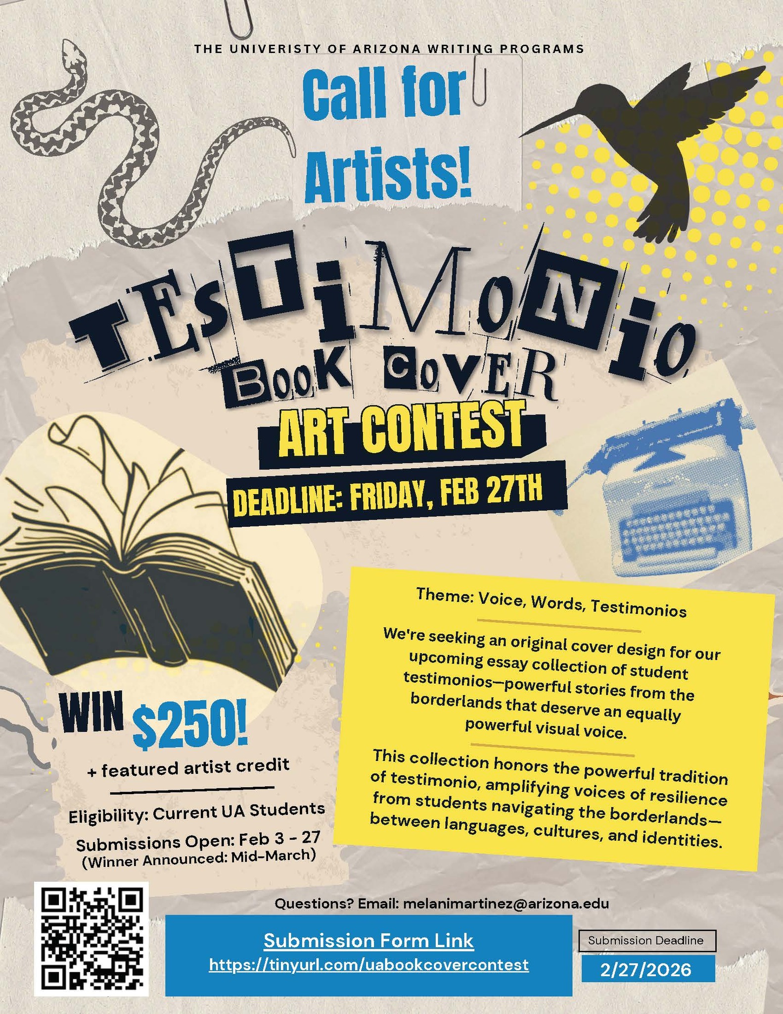 🎨 Call for Artist🎨 UA students, submit an a book cover for the ...