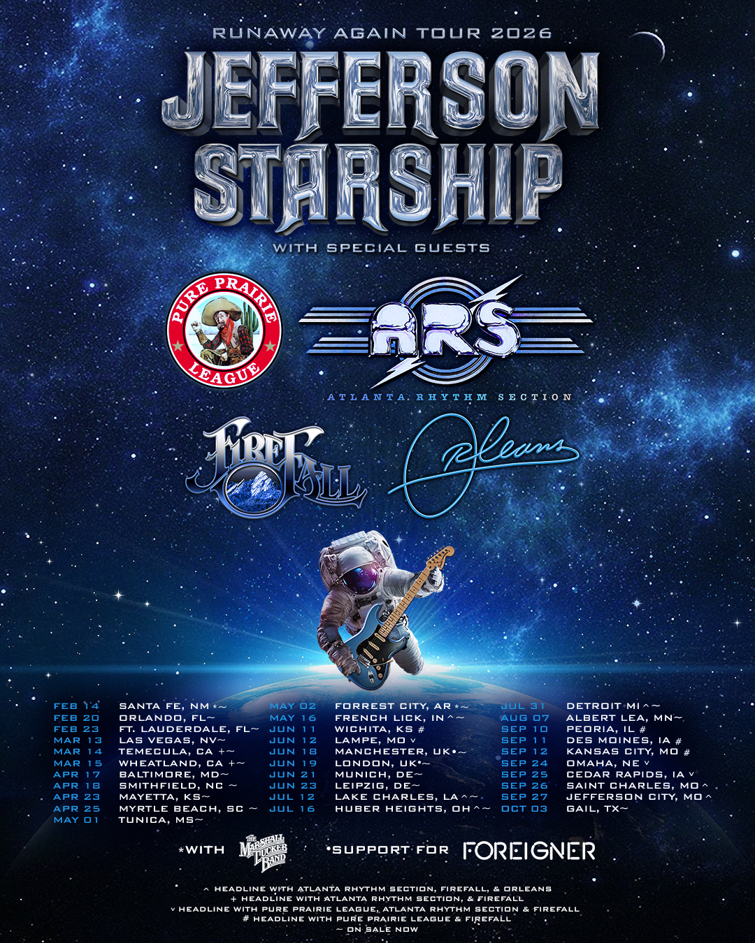 JEFFERSON STARSHIP: Runaway Again Tour 2026! Live at Black Oak
