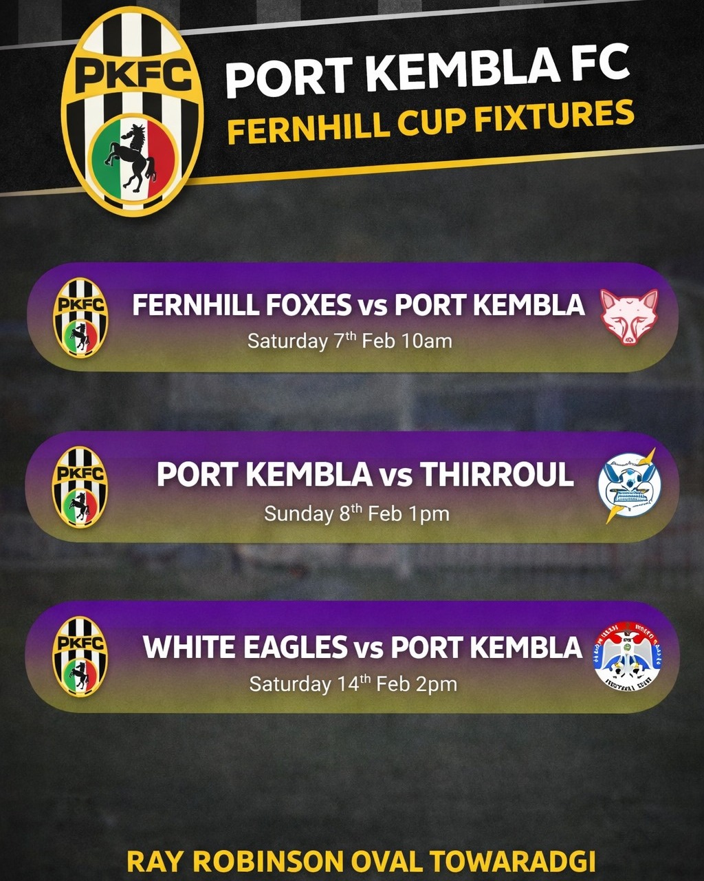 ⚫⚪ 2026 Fernhill Cup Draw... - Port Kembla Football Club | Facebook
