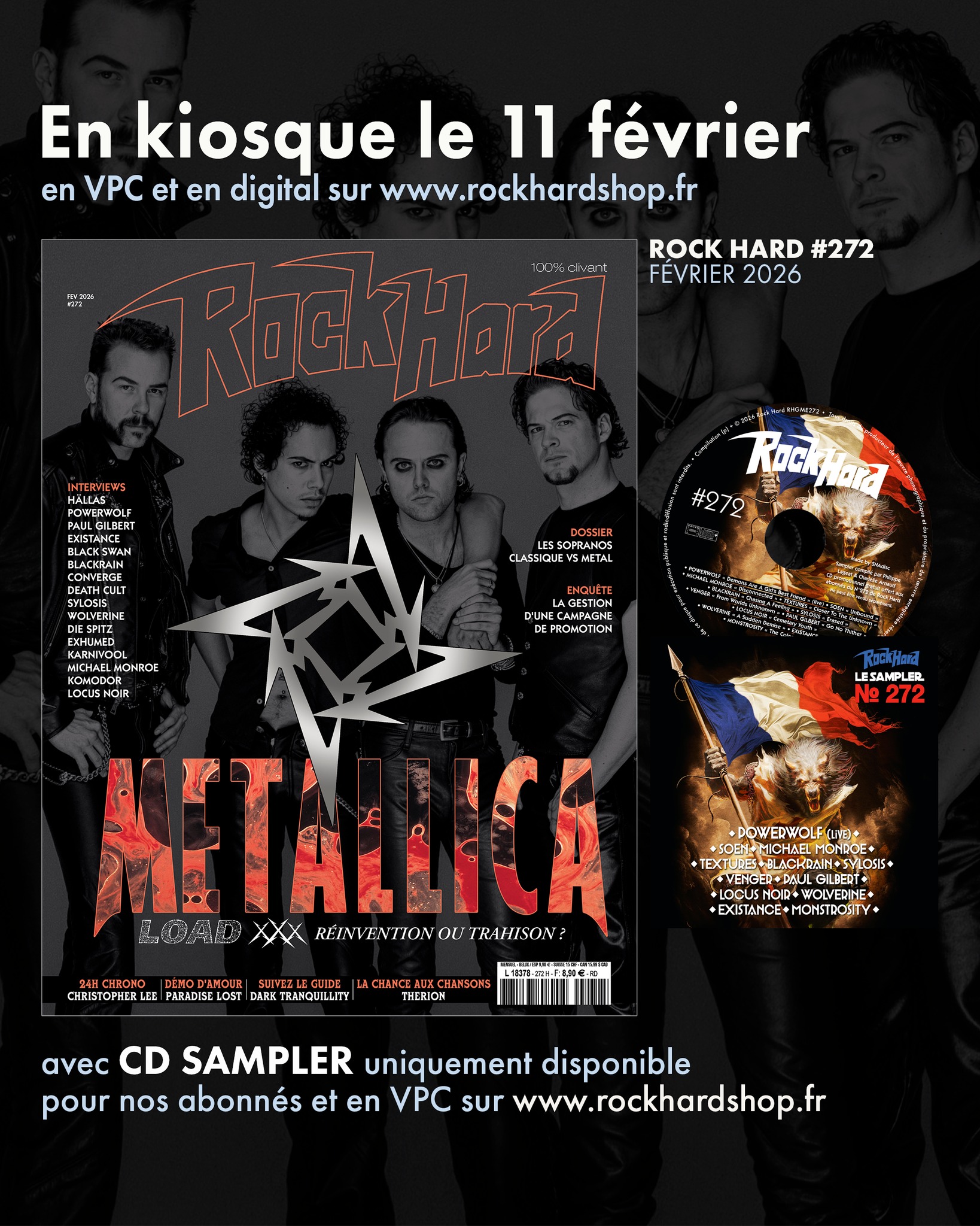 ? Le ROCK HARD de FÉVRIER 2026 (#272) arrivera en kiosque le 11 