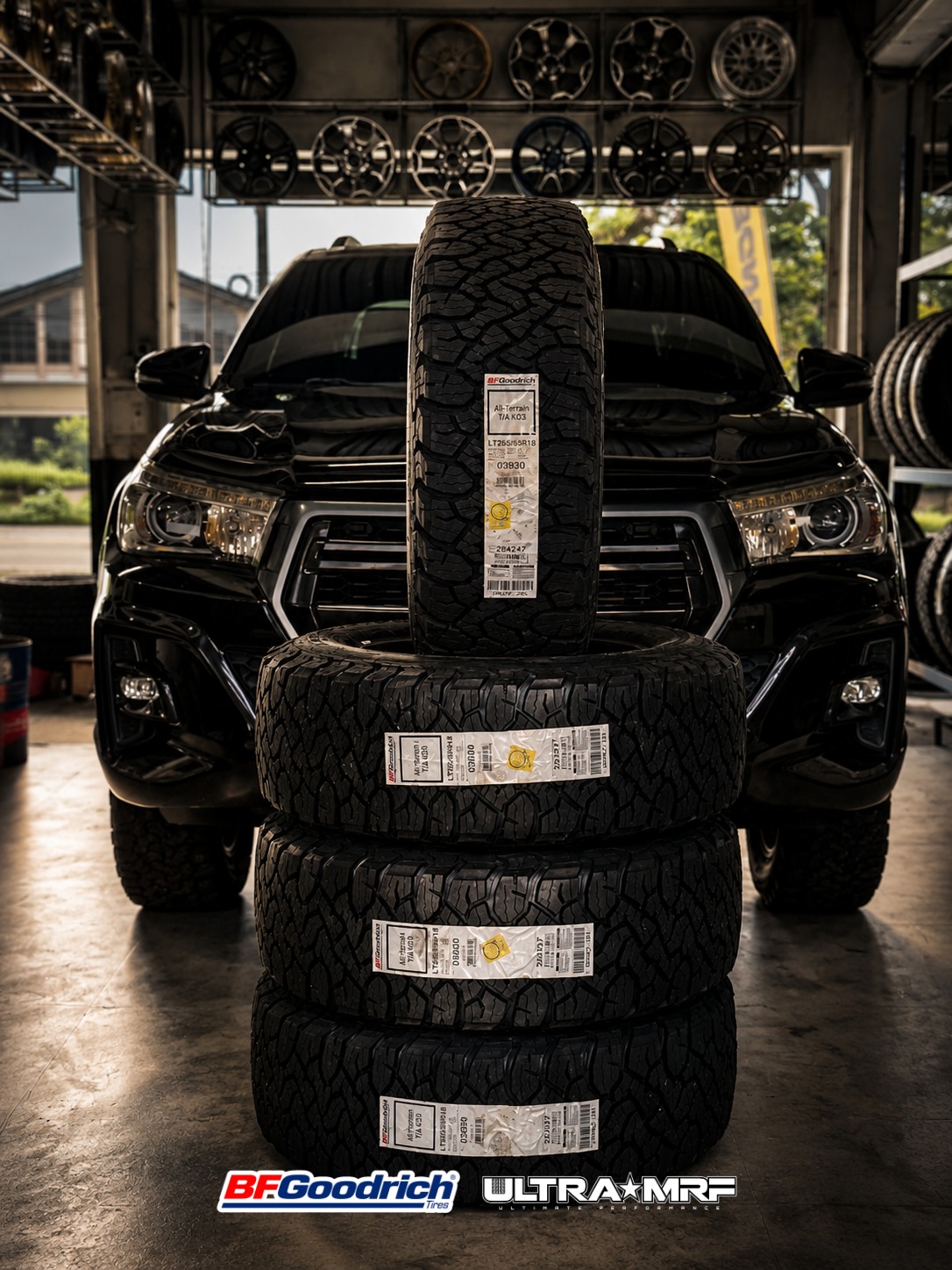 Toyota Hilux upgraded with 265/65 R18 BFGoodrich All-Terrain T/A