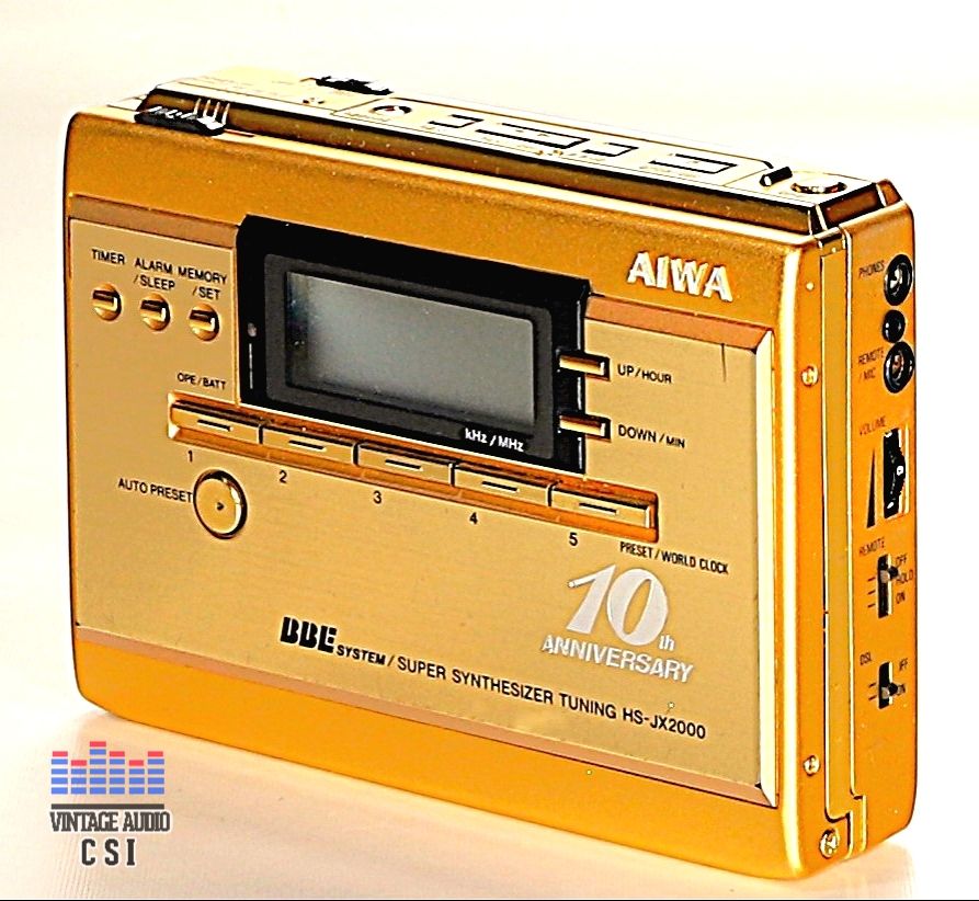 Aiwa HS-JX2000 10th Anniversary (1990). Golden Plated finish made