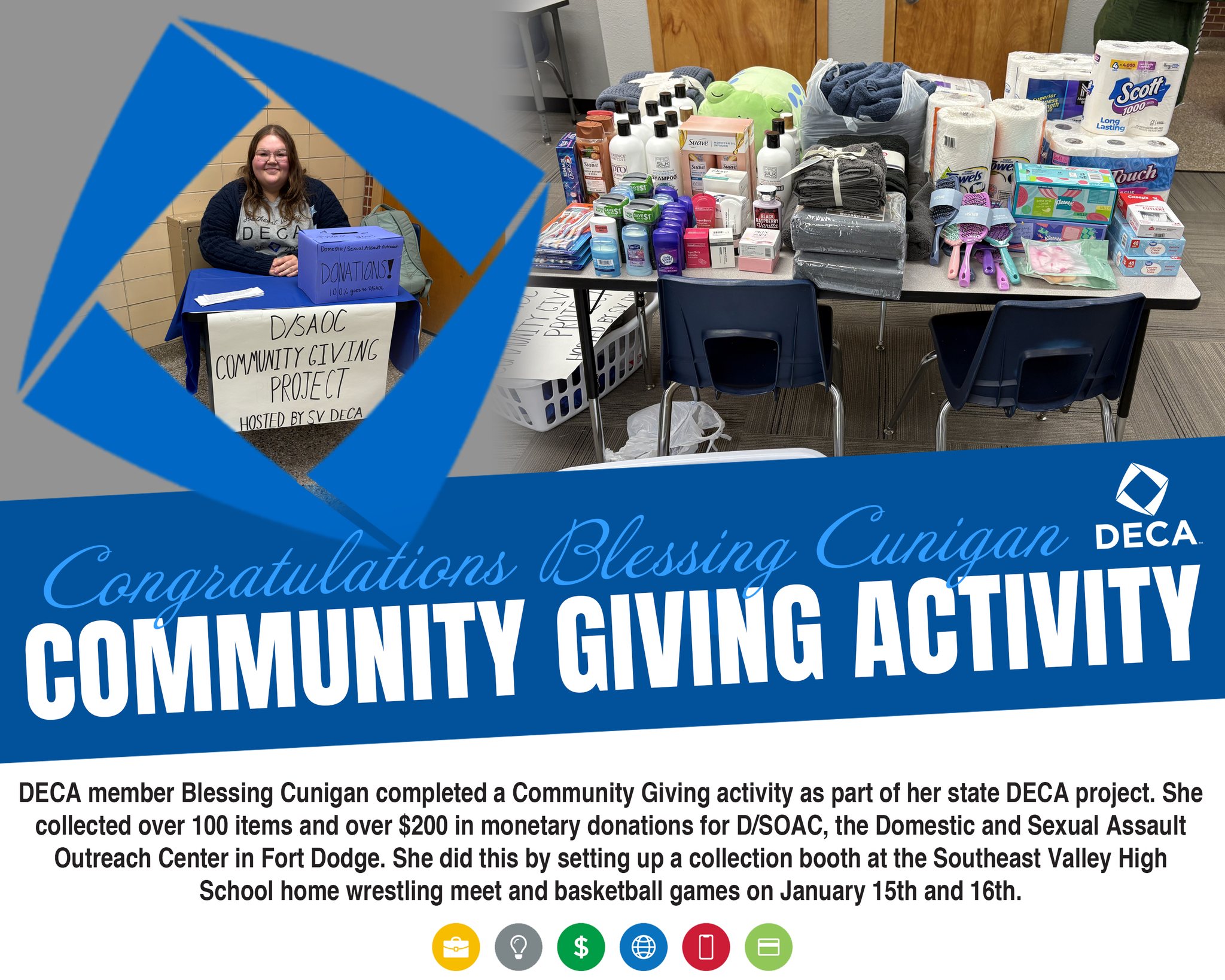 Southeast - DECA member Blessing Cunigan completed a Community Giving ...