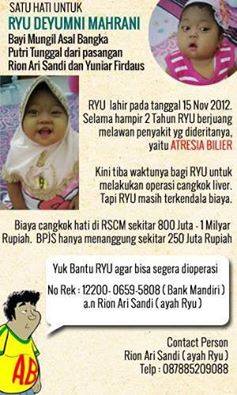 Ryu Deyumni - Mohon share ke 5 teman GERAKKAN RP. 10.000 UNTUK RYU Nama ...