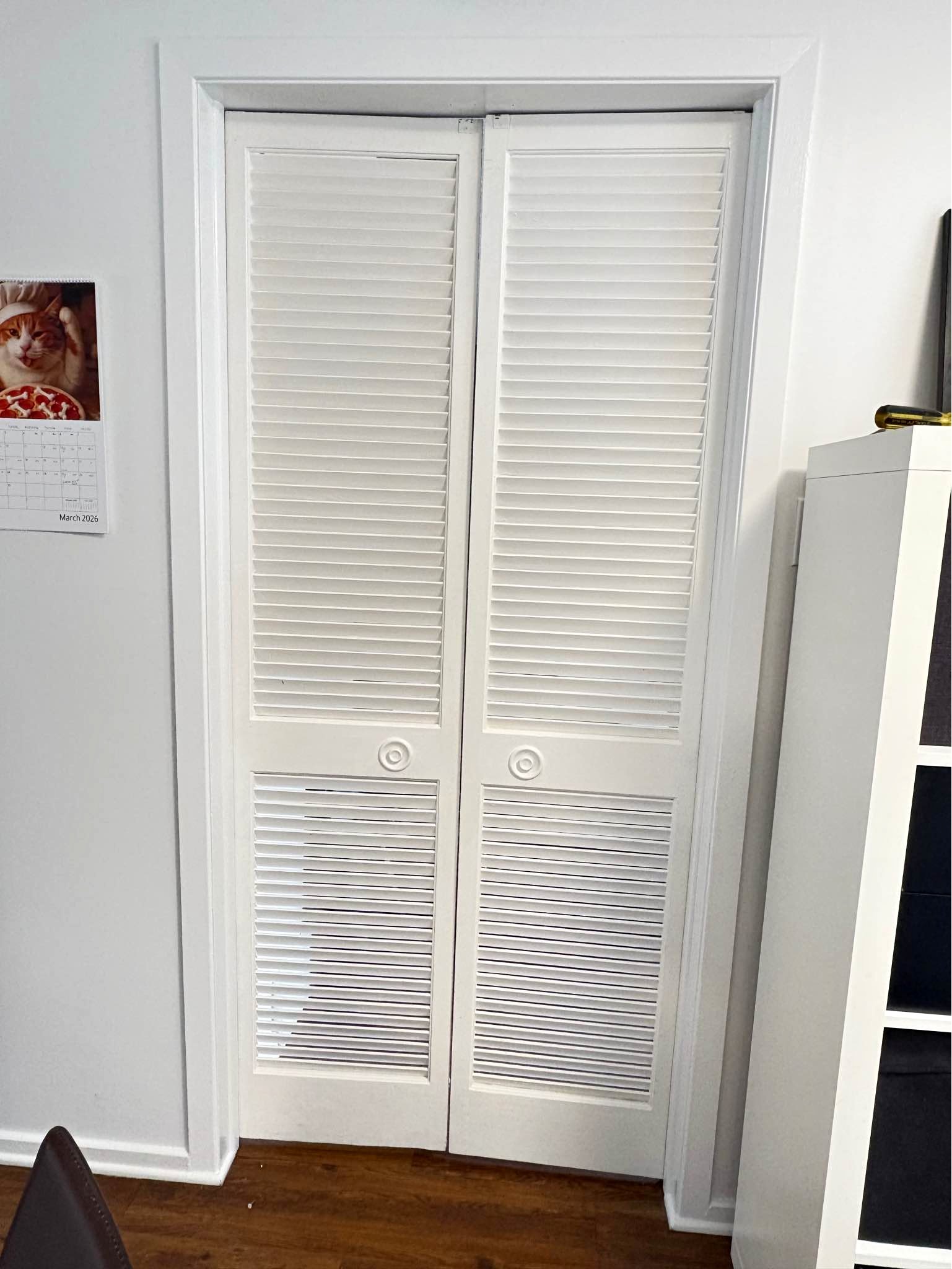 For Sale: White Wooden Shutter Doors - $60/set (1 set available ...