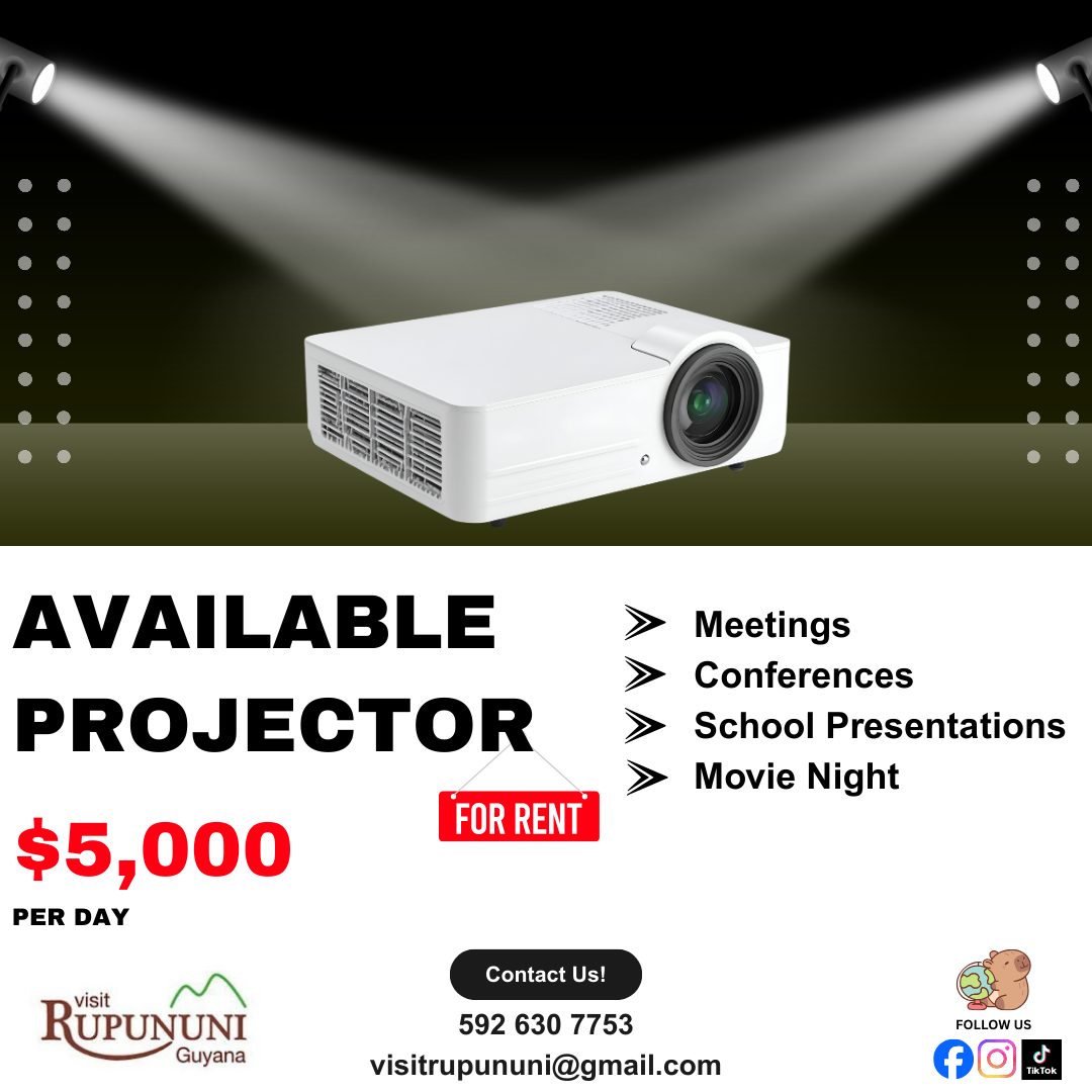 Visit Rupununi - 🎥 Projector available for rent! Perfect... | Facebook