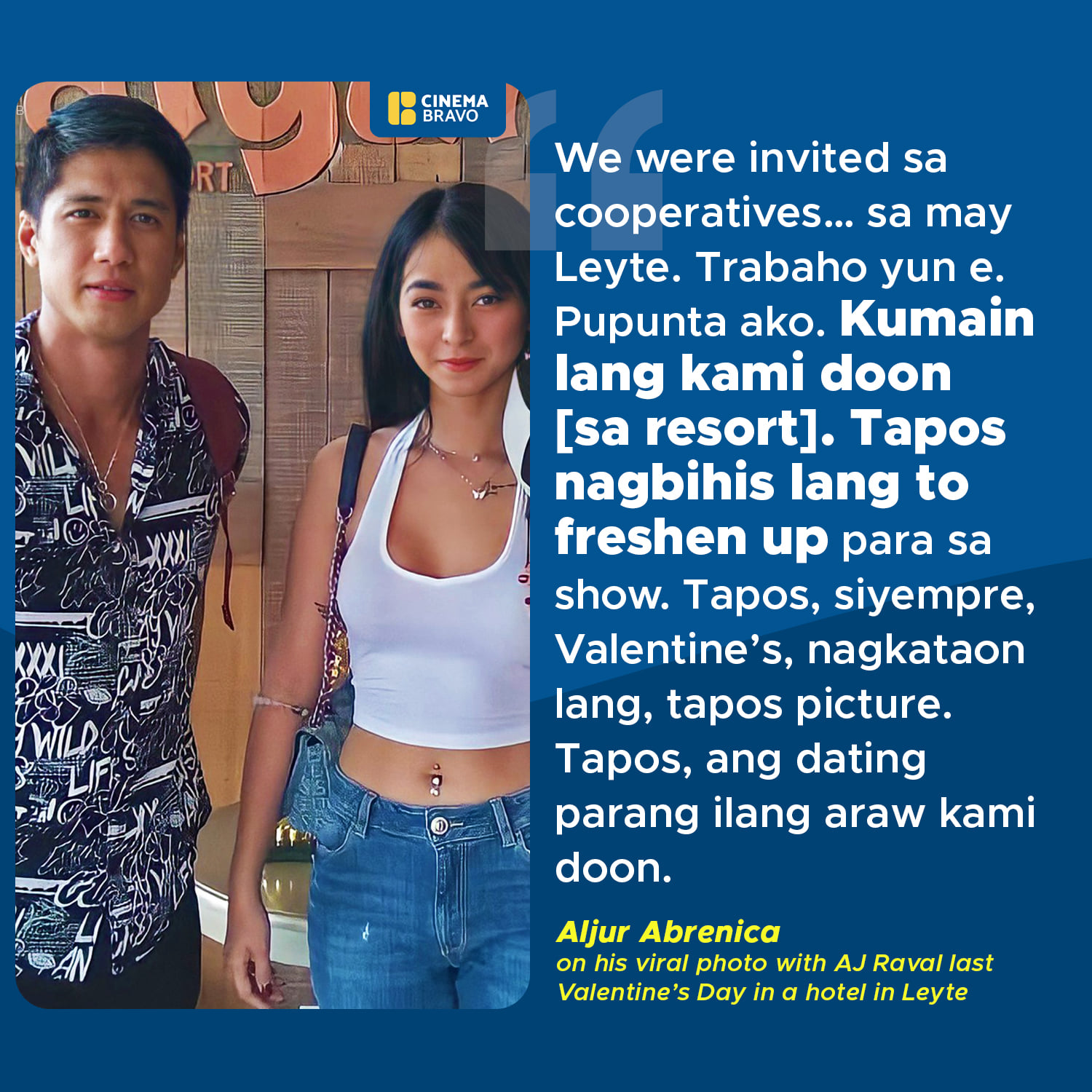 CinemaBravo - 'KUMAIN LANG KAMI DOON. TAPOS NAGBIHIS LANG TO FRESHEN UP ...