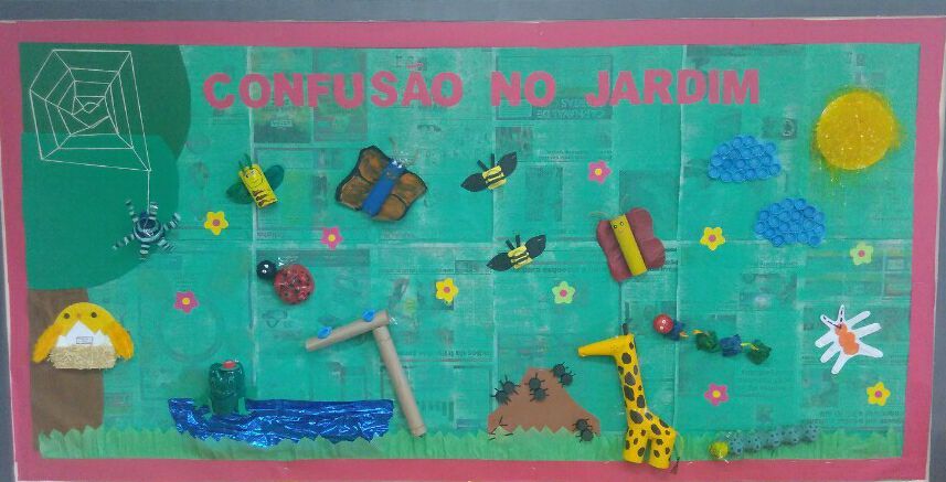 Projetos de Educação Infantil - Mural de reciclagem. Fundo de jornal e ...