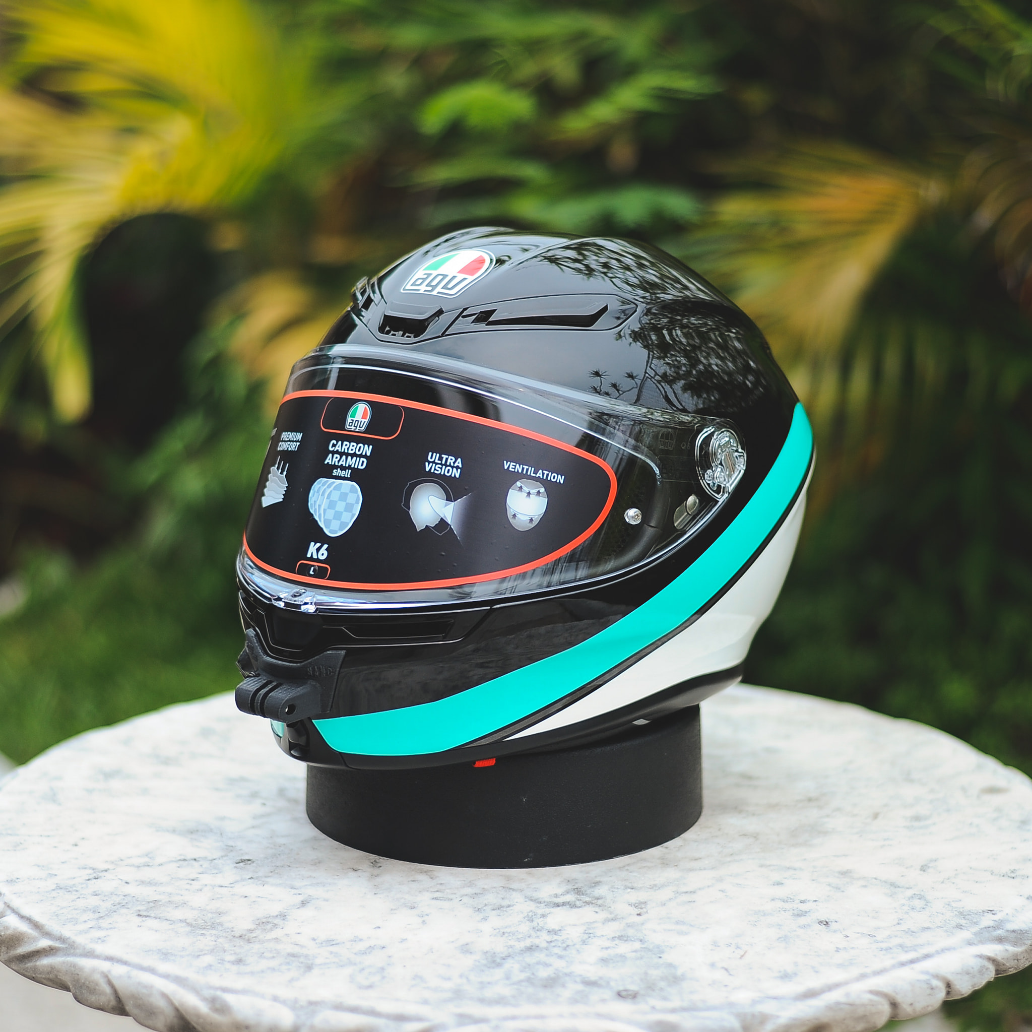 agv helmet camera K1S Chin Mount Kits Made for K1 S Mount Kit Carbon Fiber Load Bearing Patch Adjustable Camera Bracket Compatible with GoPro Hero Ins360 DJI Action Cams (Aluminum view that delivers the clarity you need for uploading GoPro's Smart Motorcycle Helmet Is