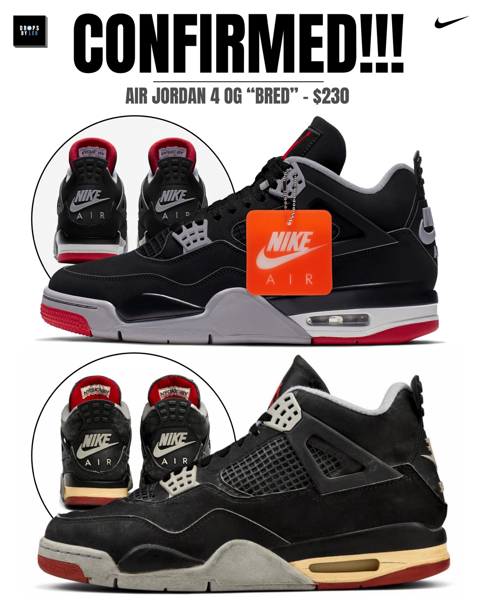 JUST IN: the Air Jordan 4 “Bred” is expected to be more limited