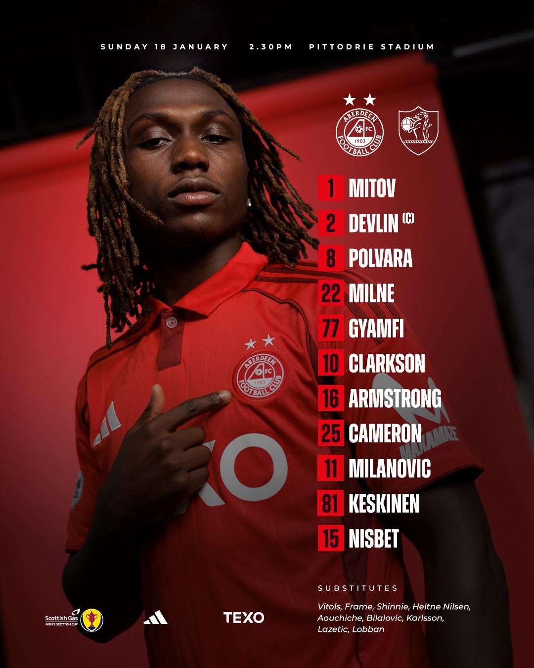 Ally - Team news is in and Peter Leven has made 4 x changes to the side ...