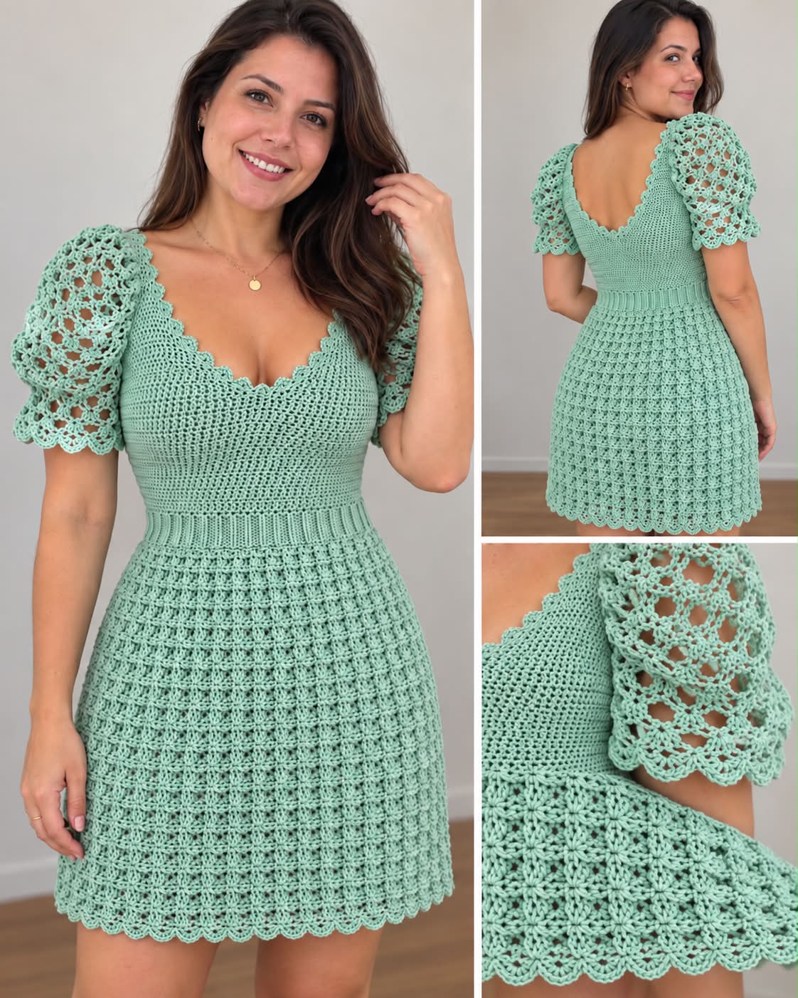 mint green crochet dress Elegant ✨ Handmade Beauty #CrochetDress #CrochetFashion #Handmade #CrochetDesign -hamdiye USA3PLNOV