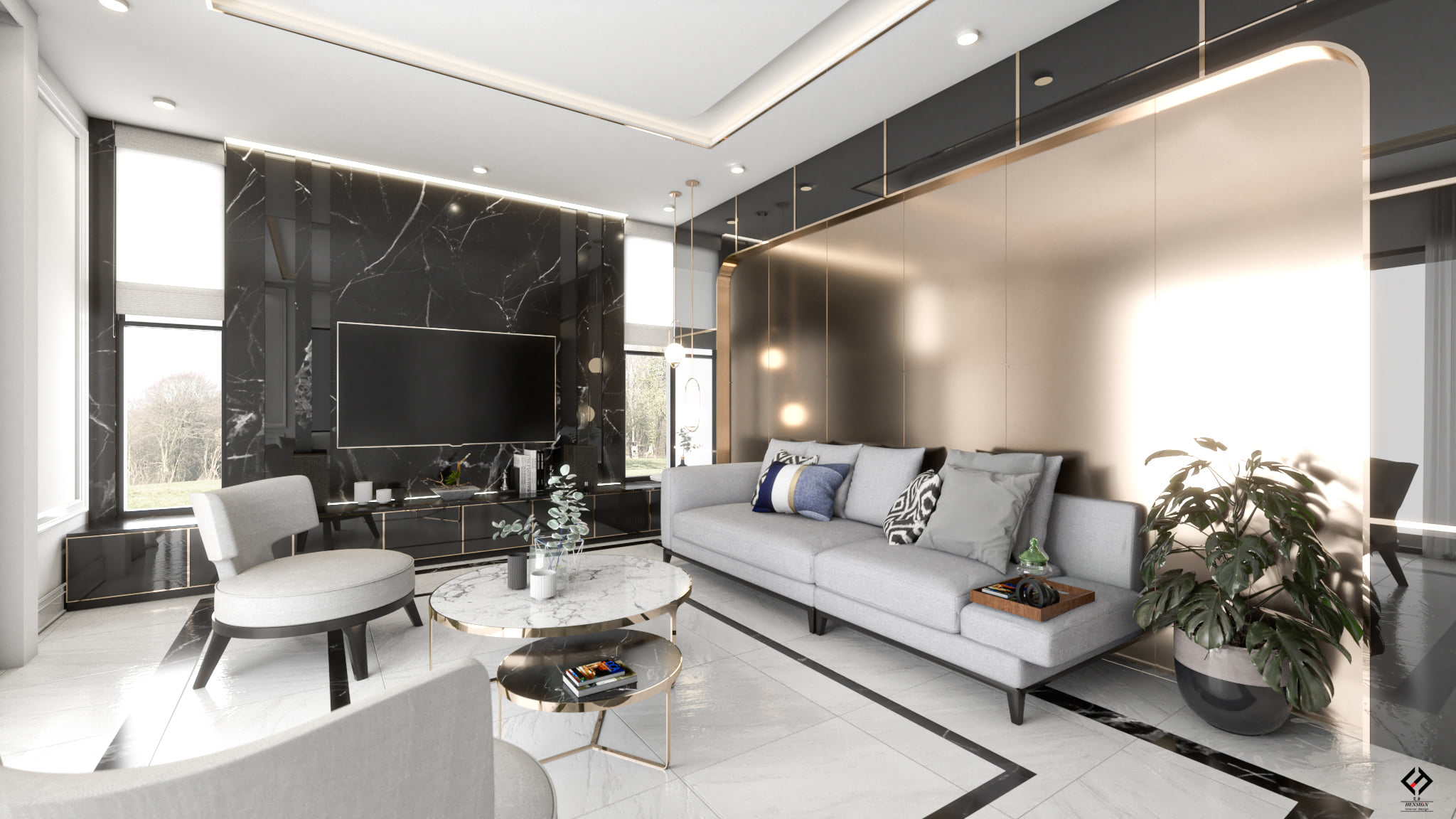 Living room - Modern luxury... - Henshin interior design