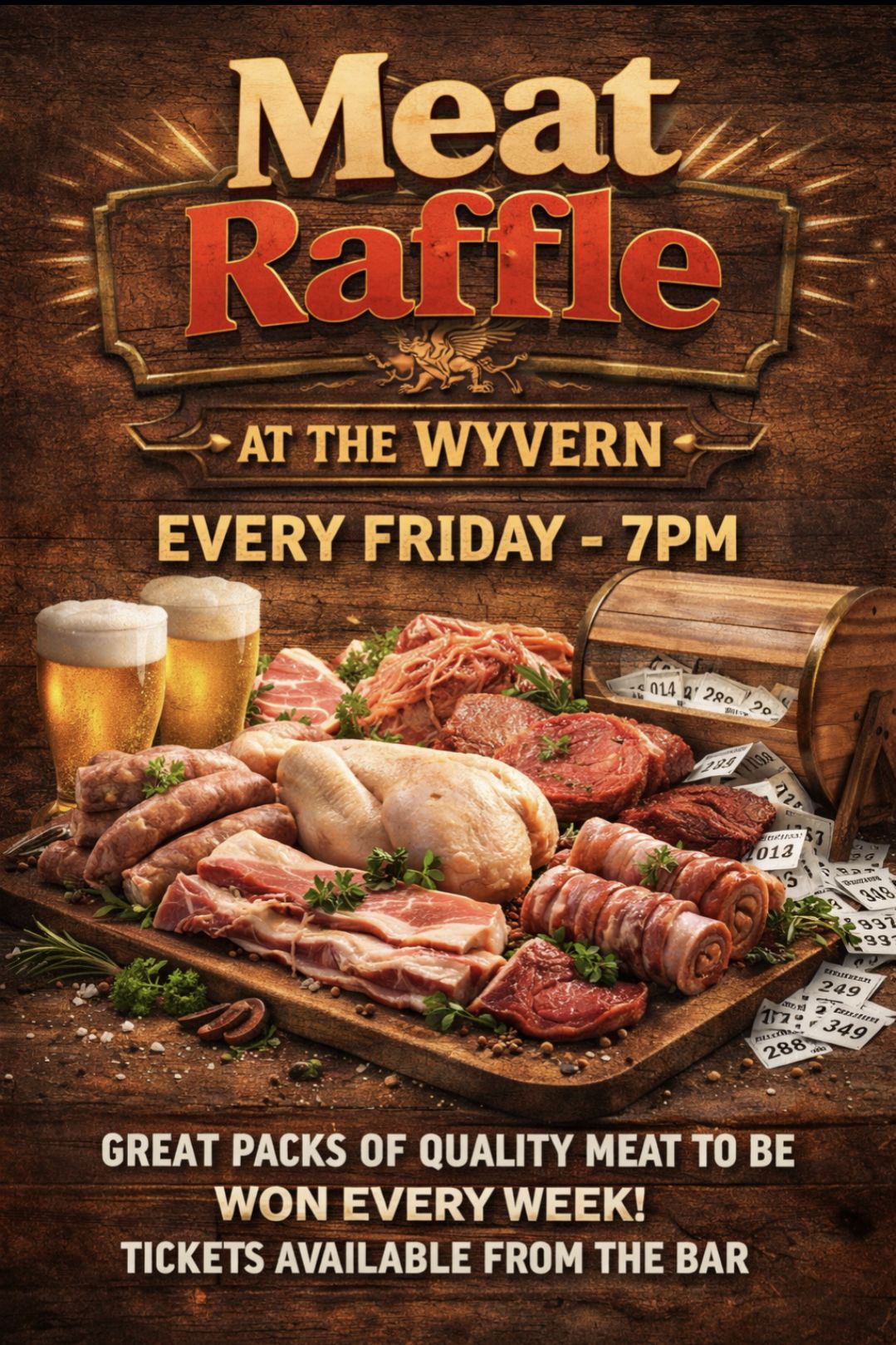The Wyvern, - 🥩 FRIDAY NIGHT MEAT RAFFLE IS BACK AT THE WYVERN! 🥩 Our ...