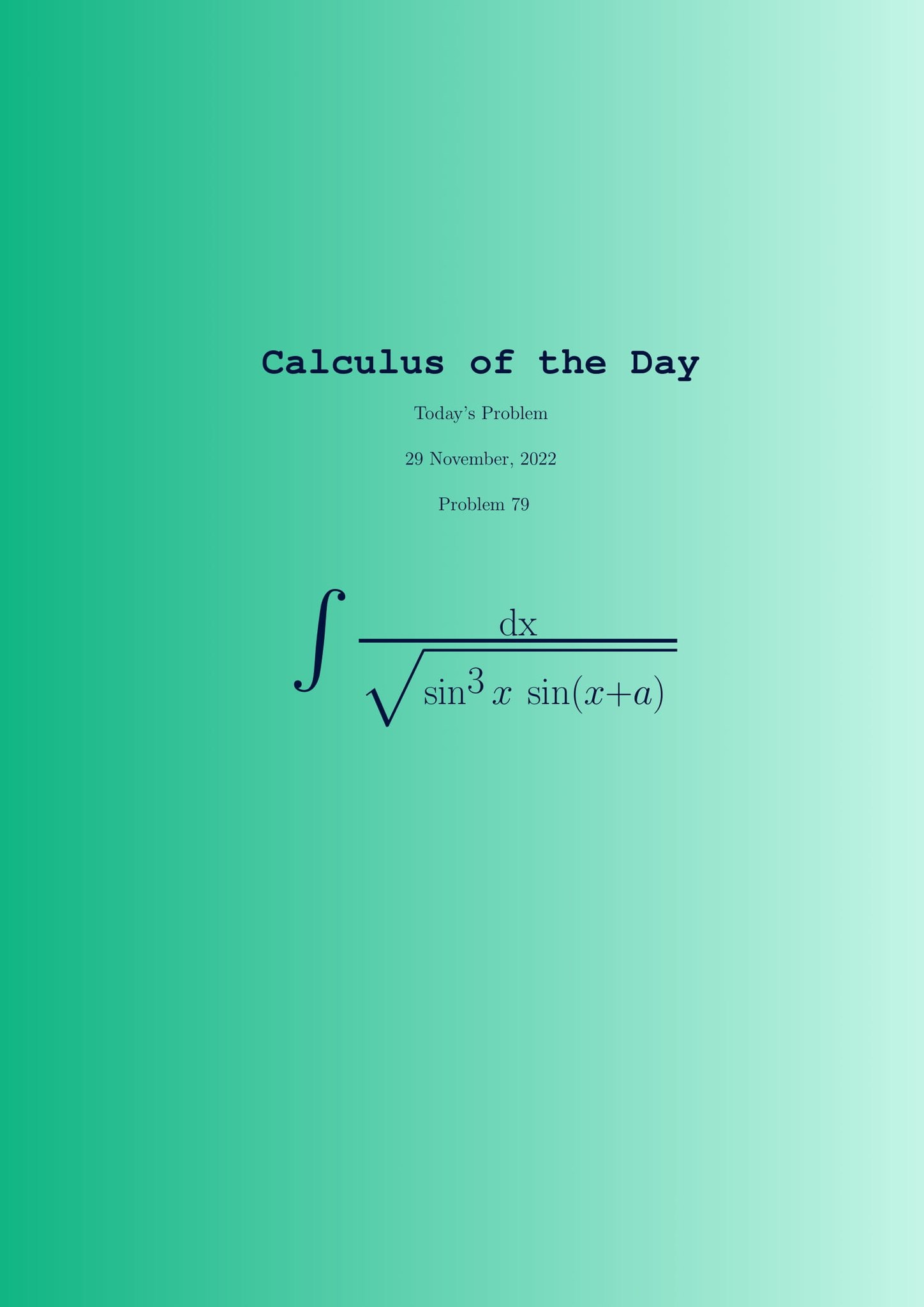 Calculus of The Day