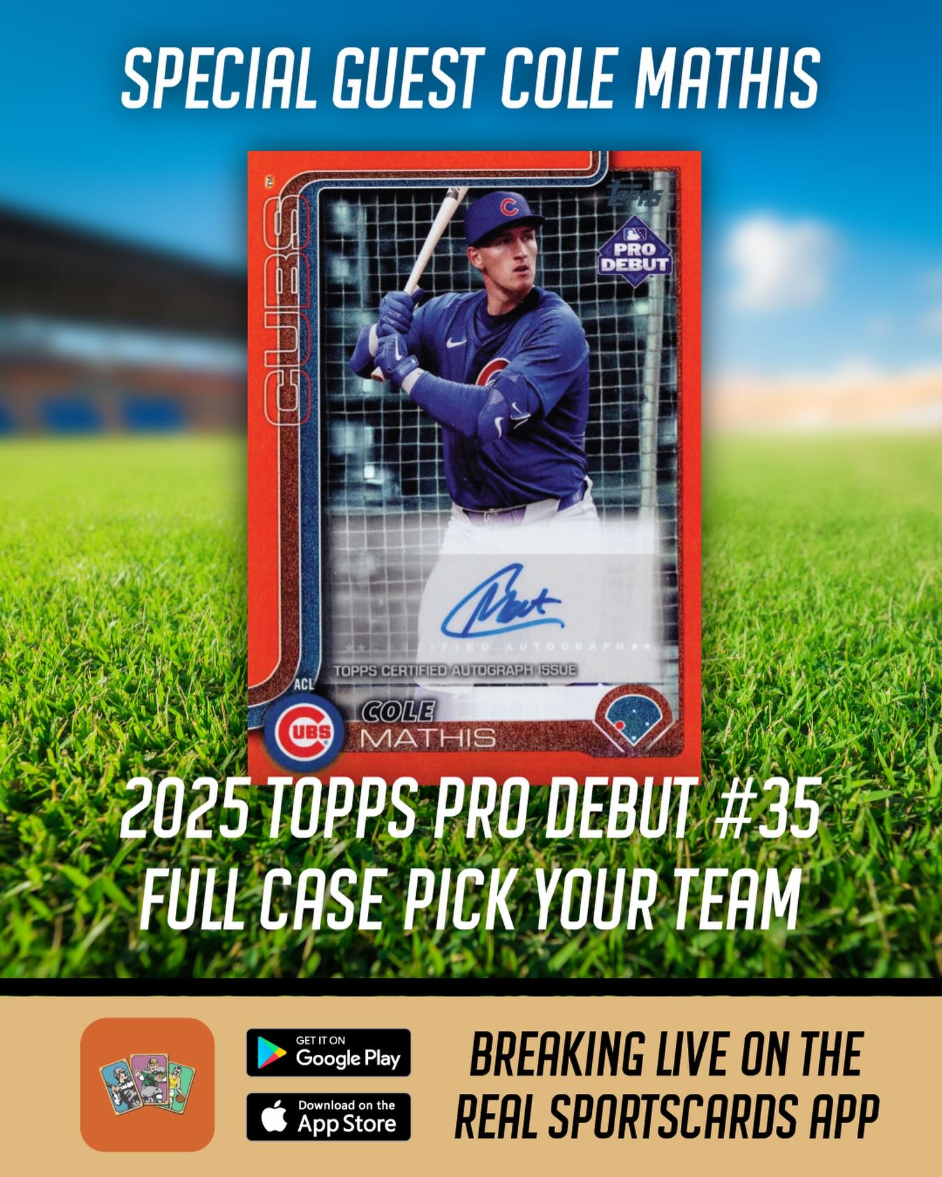 Real - Excited to announce that Cole Mathis of the Chicago Cubs ...