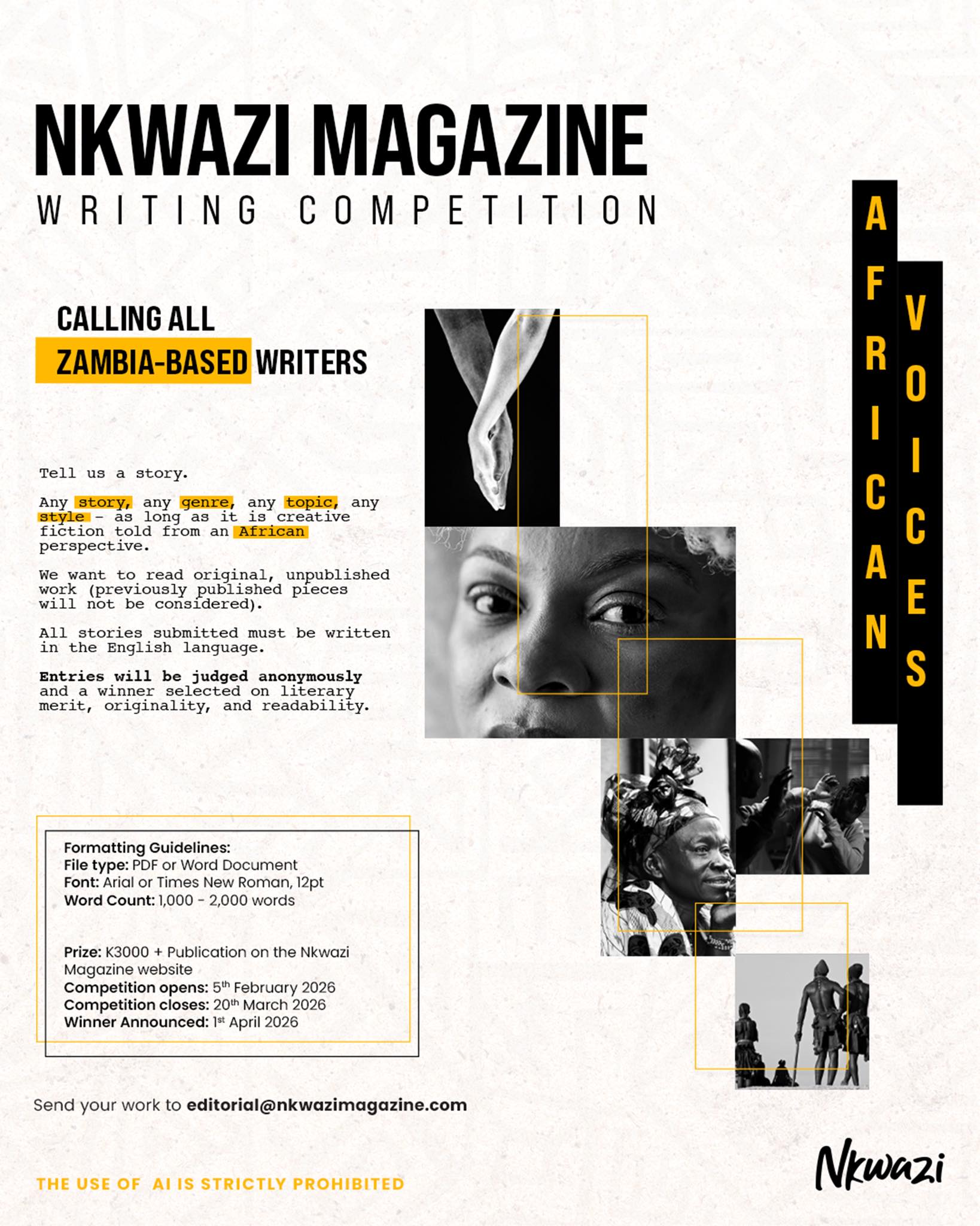 Nkwazi - We’re excited to announce that the Nkwazi Writing Competition ...