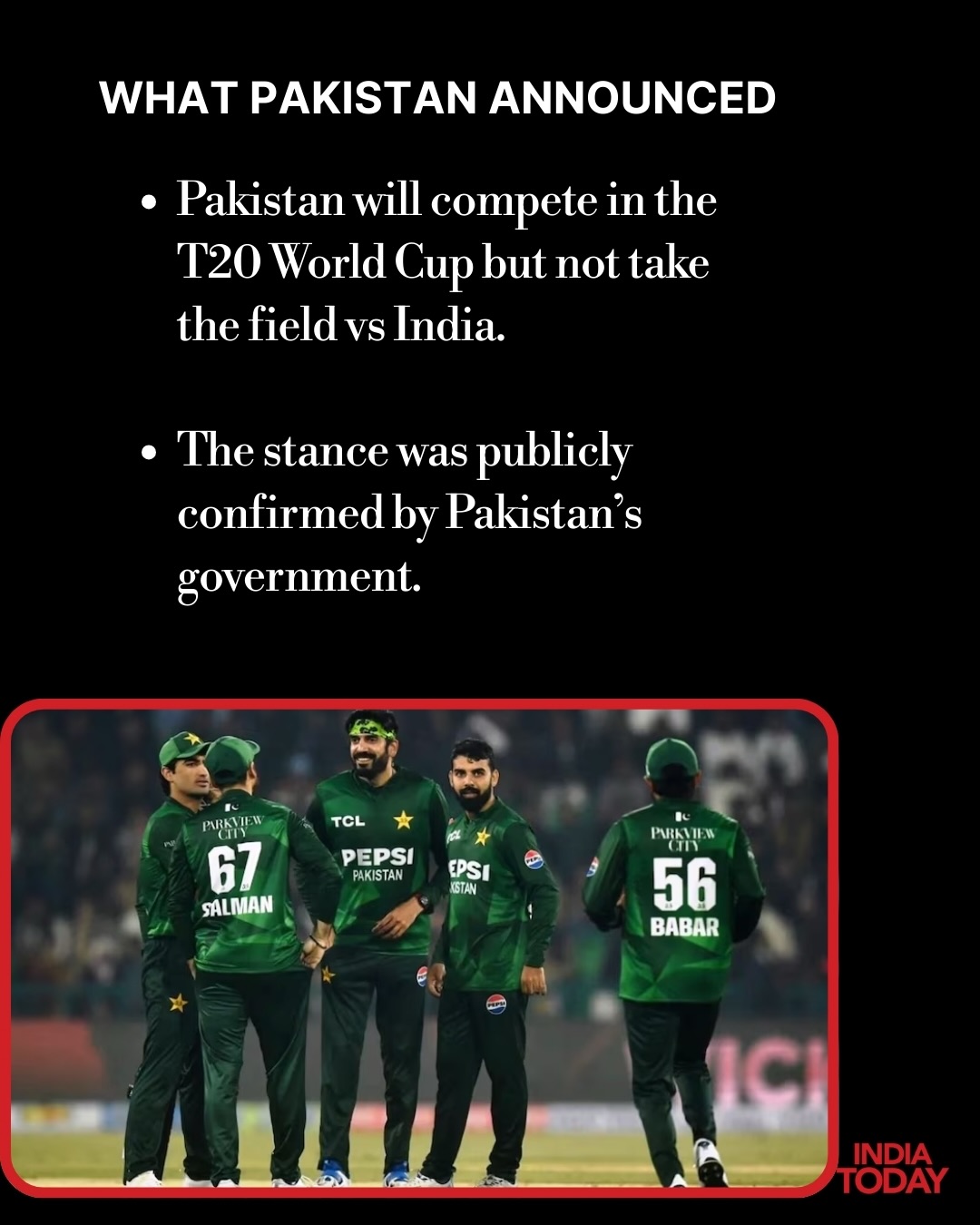 India Today - The India vs Pakistan T20 World Cup 2026... | Facebook