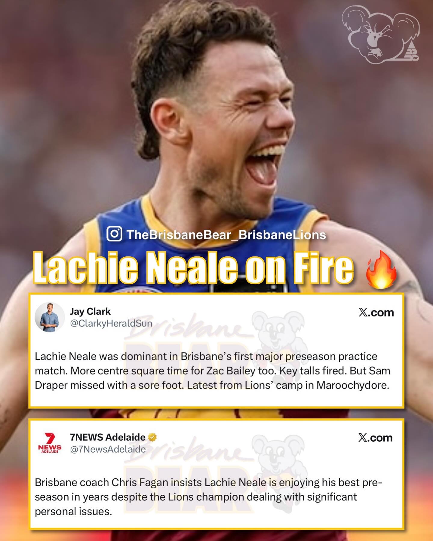 Lachie Neale was “dominant in... - The Brisbane Bear | Facebook
