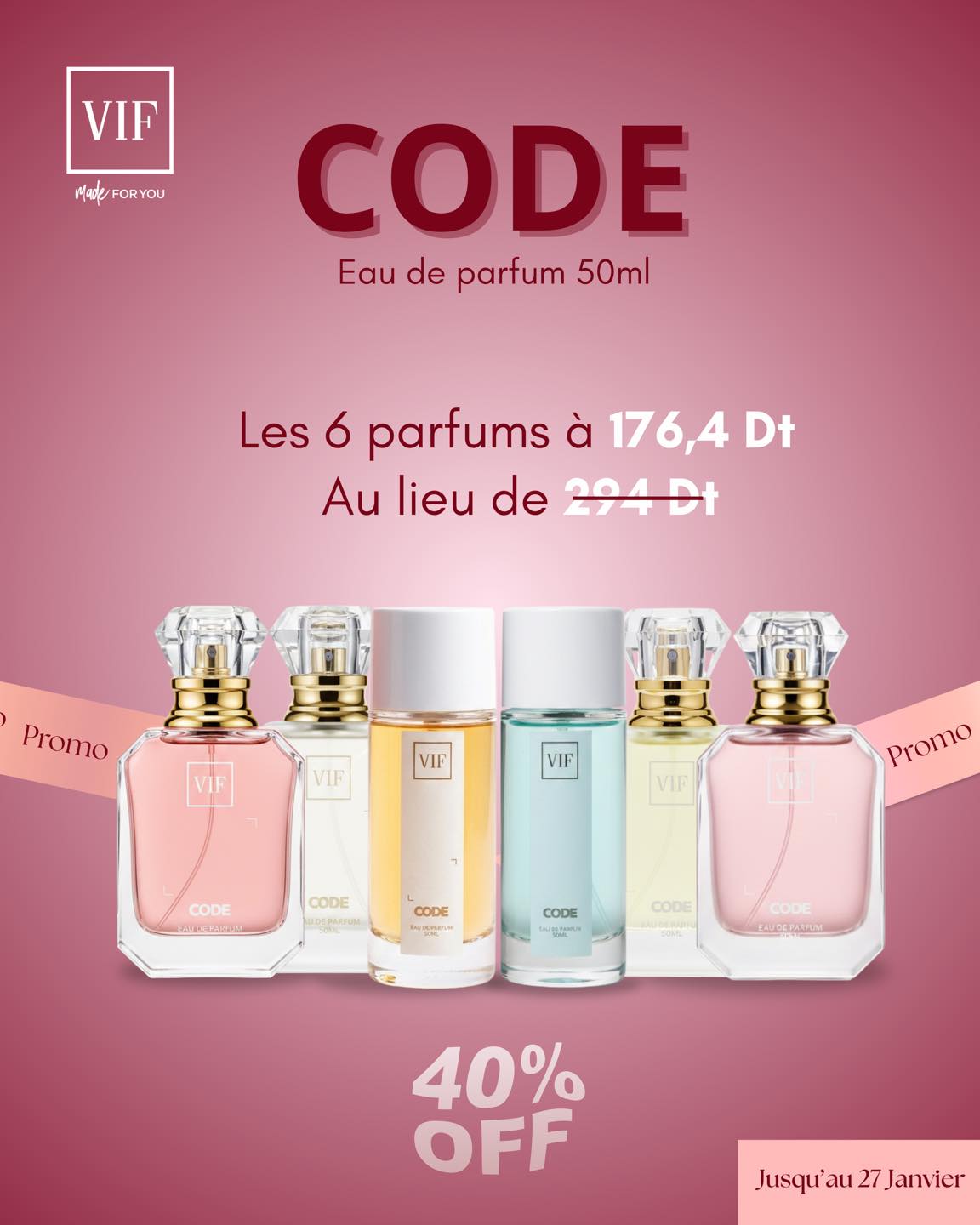 VIF - 🔥 PROMO EXCEPTIONNELLE 🔥 Les 6 parfums Code pour... | Facebook