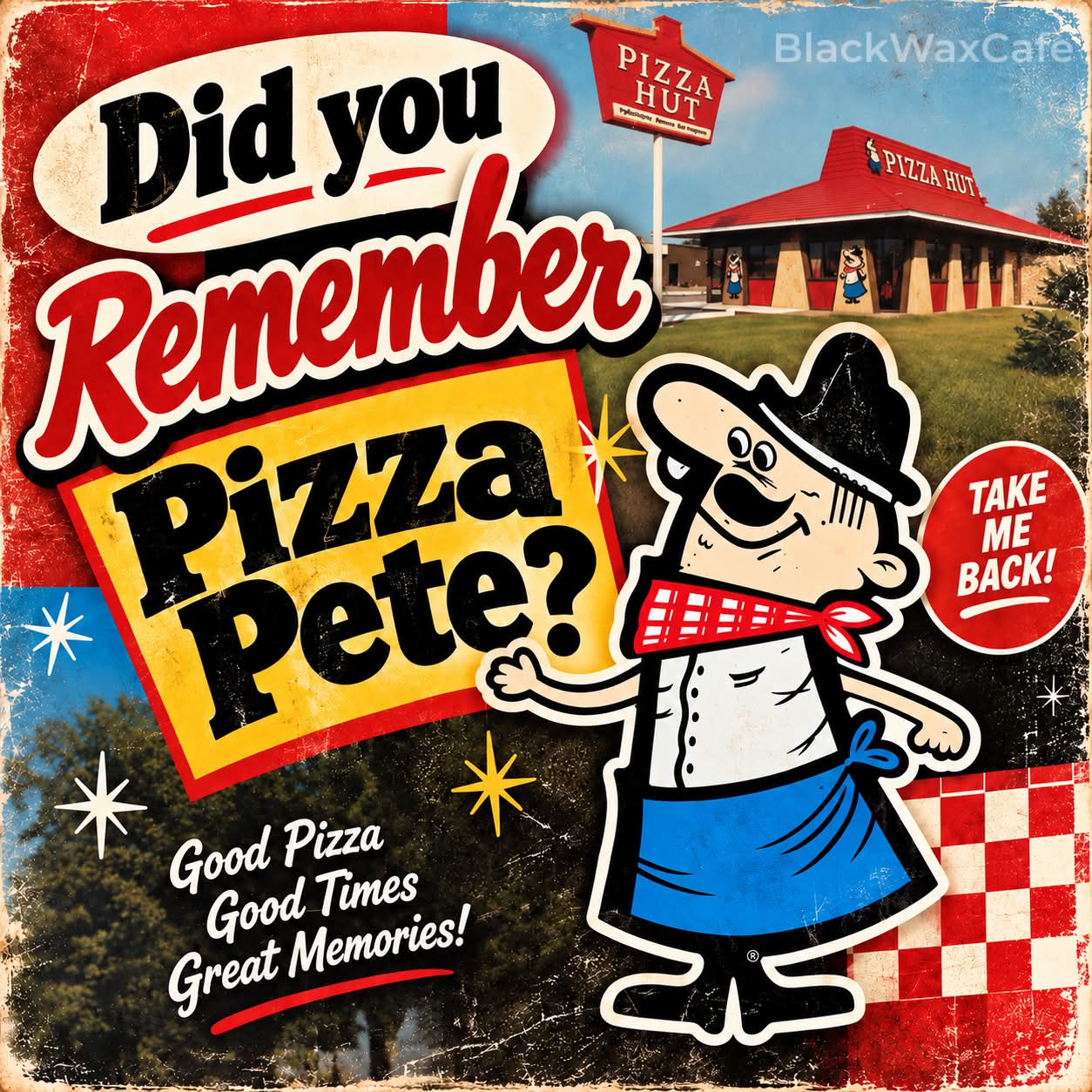 Do you remember Pete? Pizza Pete is the original cartoon mascot