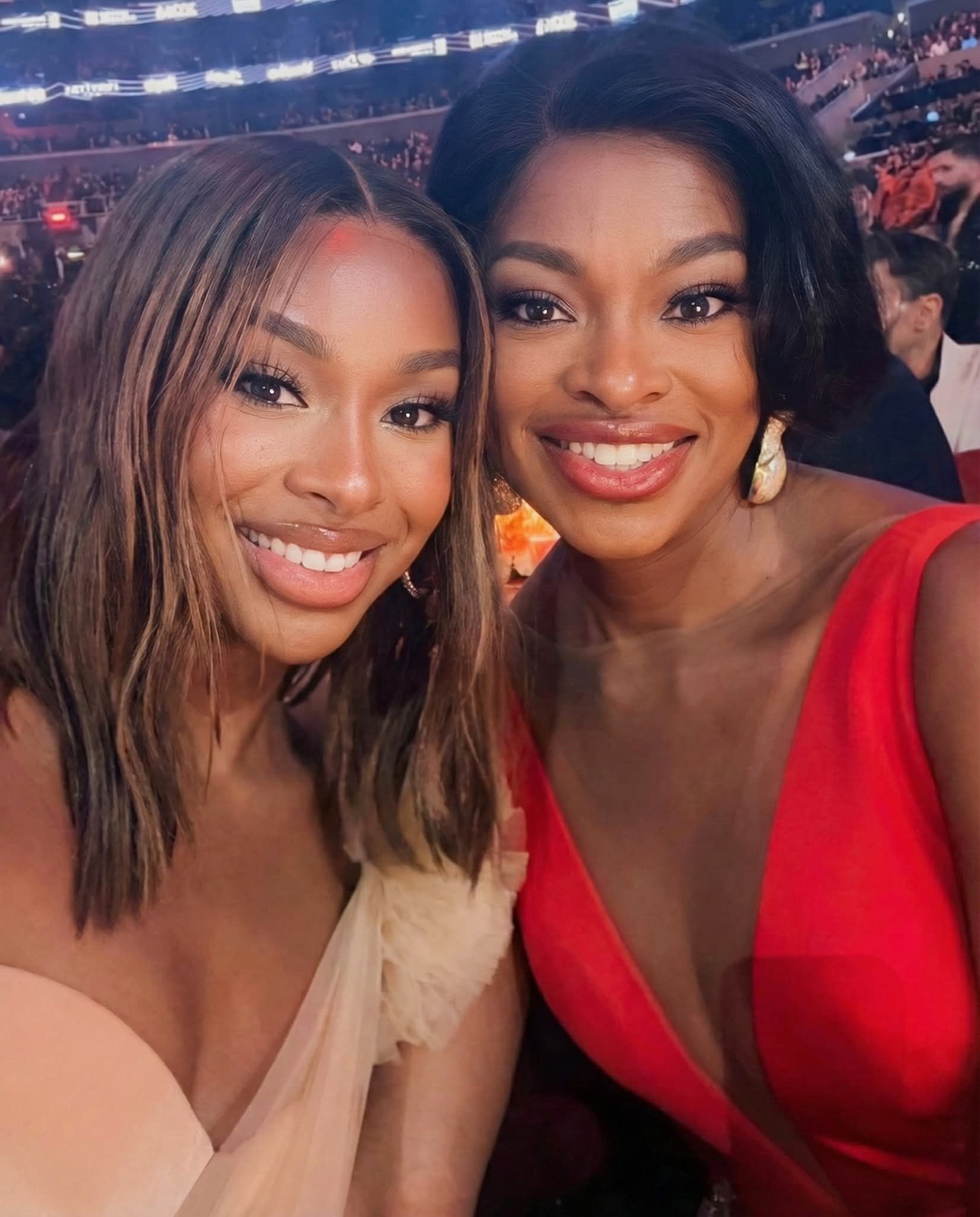 Coco Jones with her beautiful mother Javonda Jones at the Grammy
