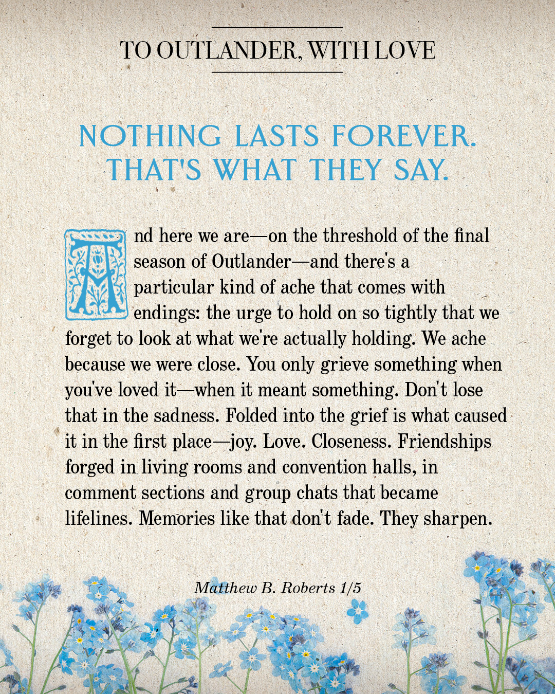 Outlander - These love letters are for YOU! Read what... | Facebook