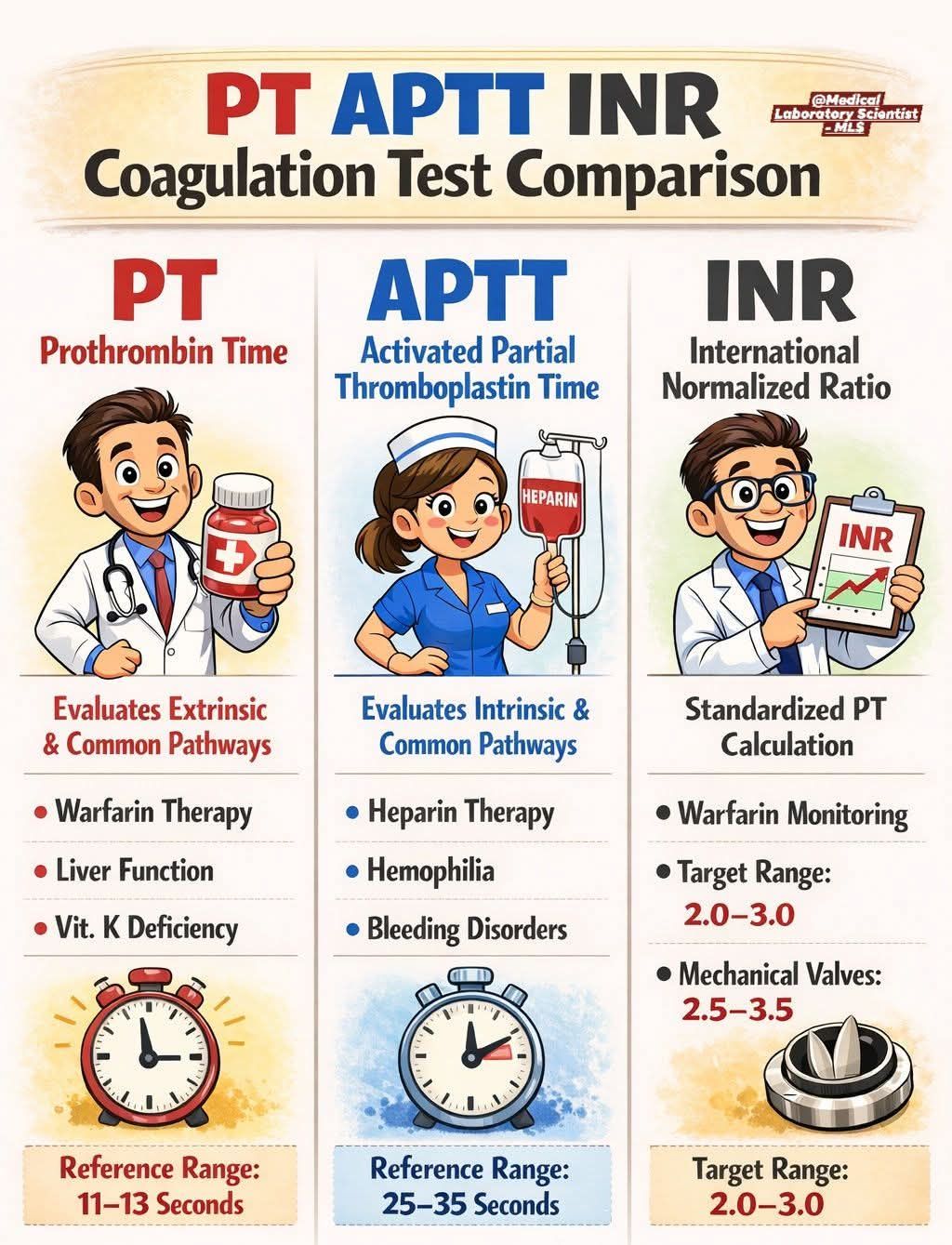 Medical - PT APTT INR, Key Coagulation Tests Explained A clear visual ...