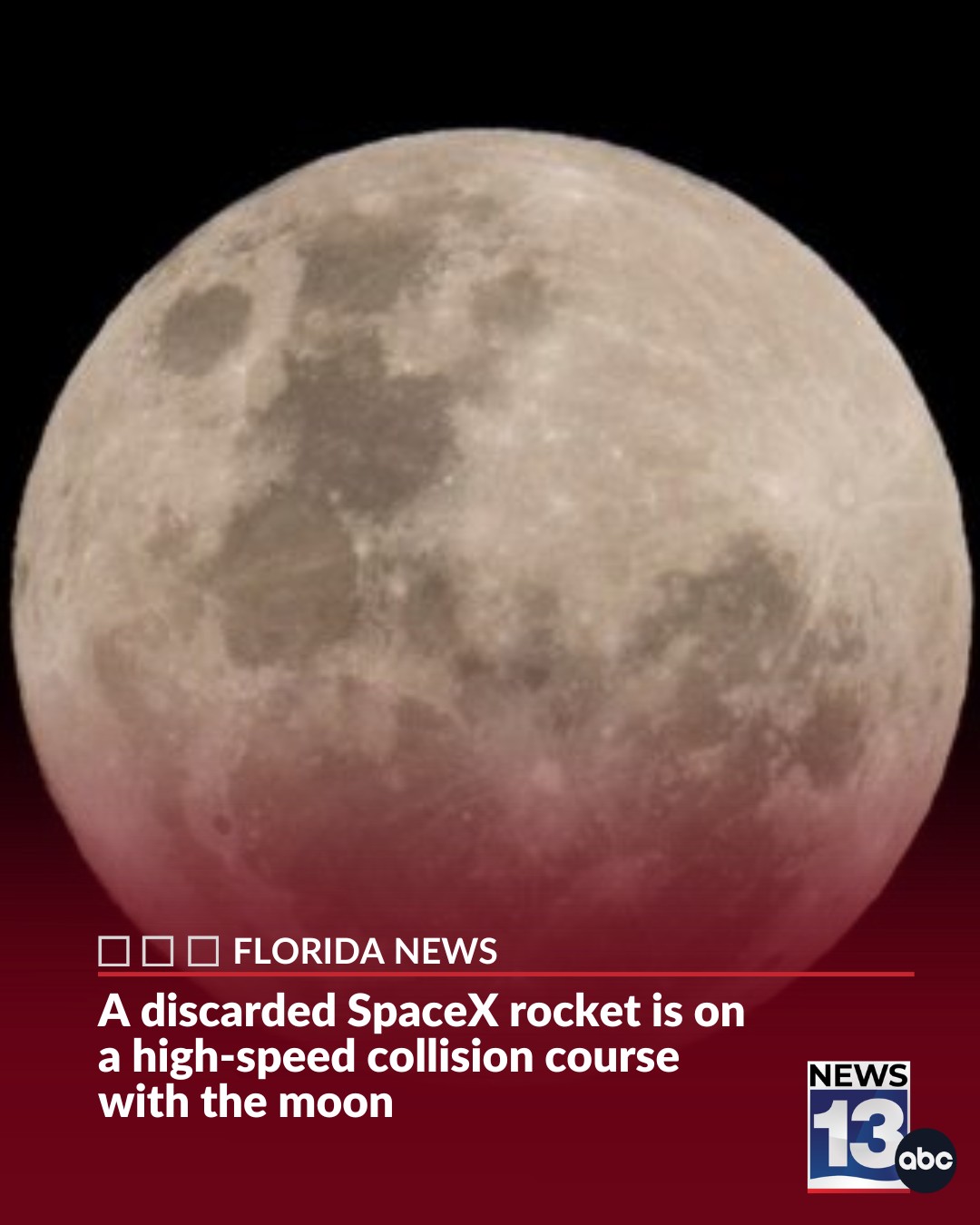 WMBB - A drifting SpaceX rocket is on a collision course with the