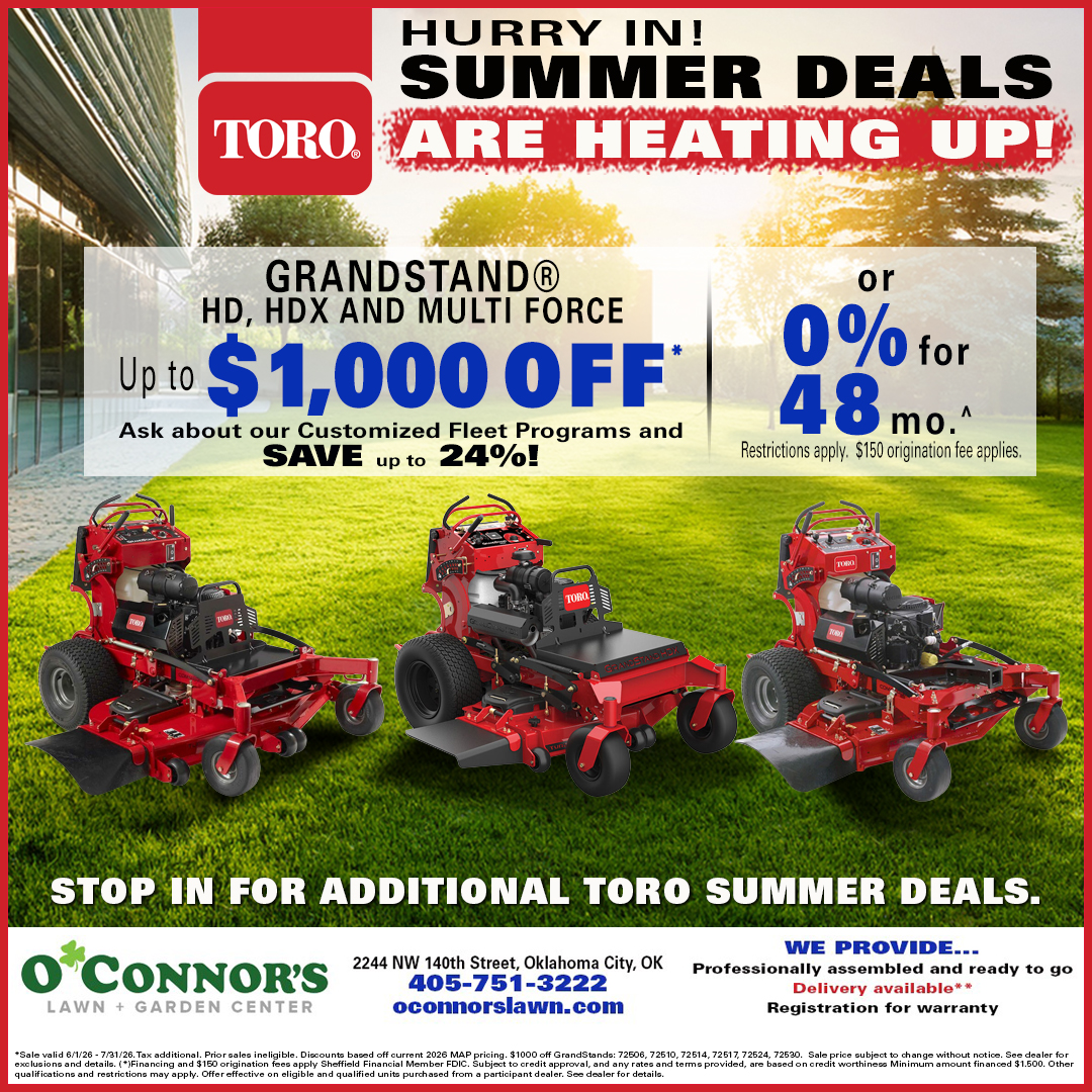 O'Connor's Lawn & Garden offers up to $1,000 off Toro Grandstand