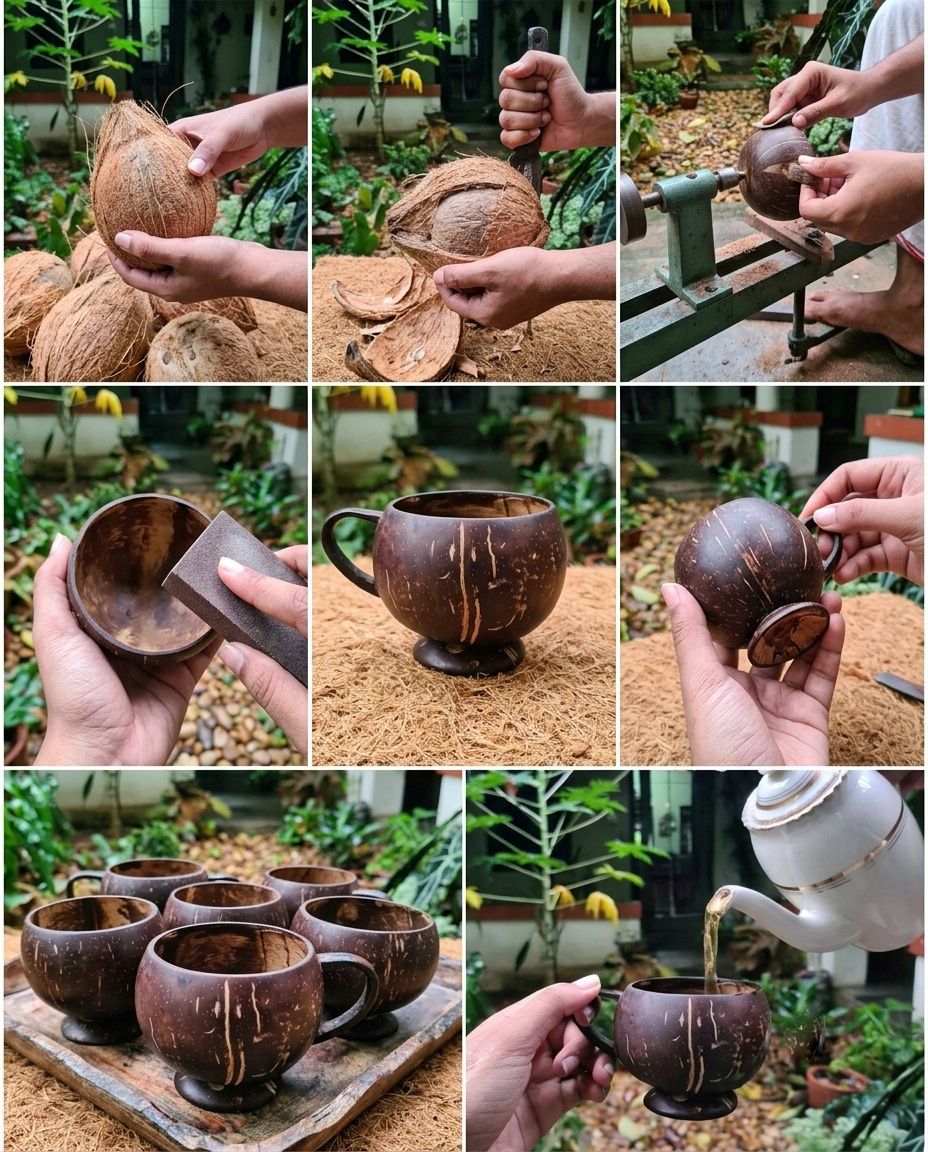 Master - 🥥☕ How to Make a Coconut Shell Tea Cup Transform a