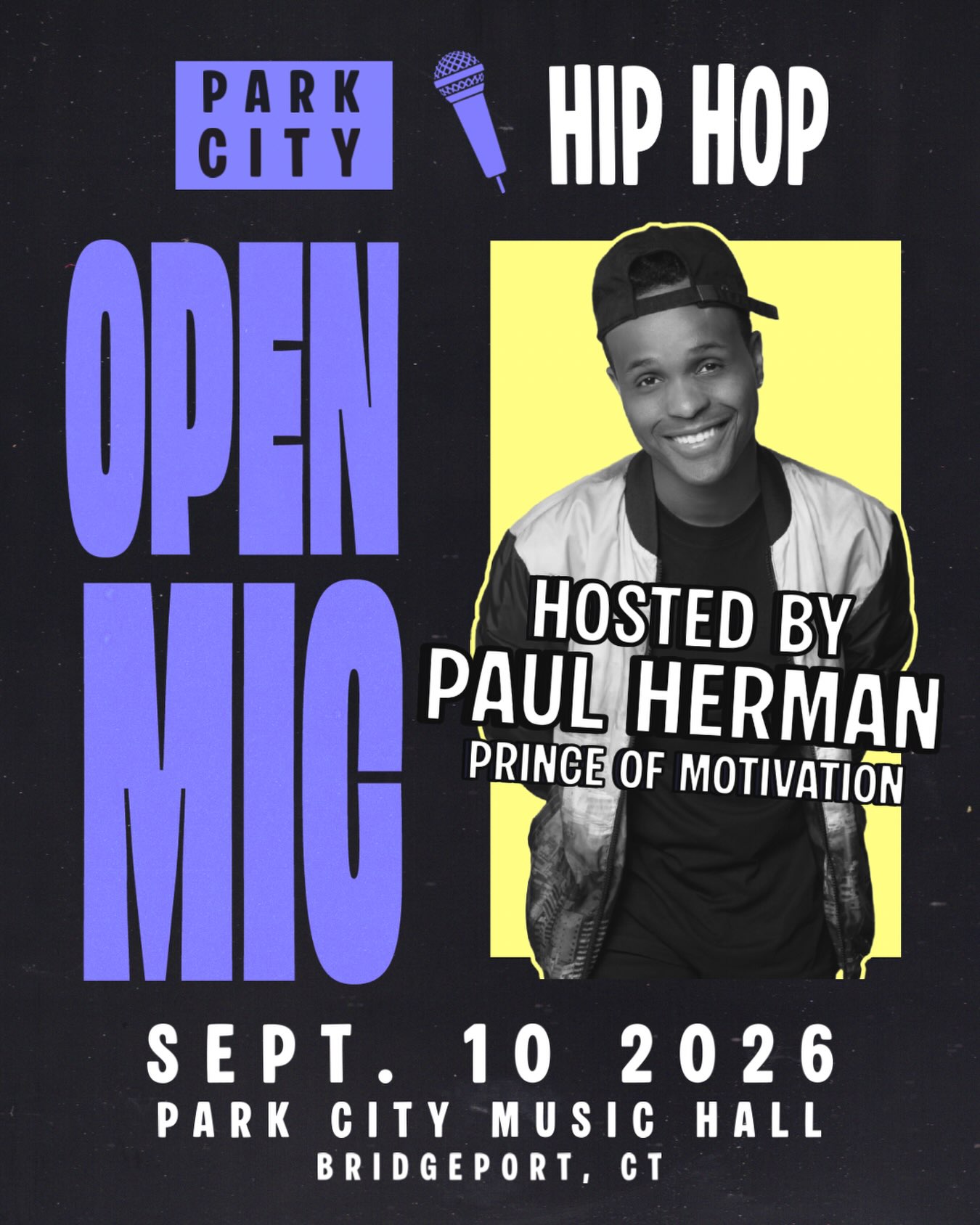 Hip hop open mic at Park City Music Hall on September 10, 2026