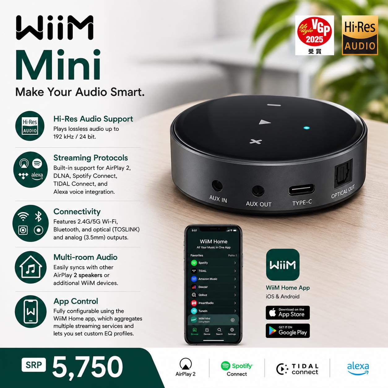 The WiiM Mini is a compact, highly affordable wireless audio
