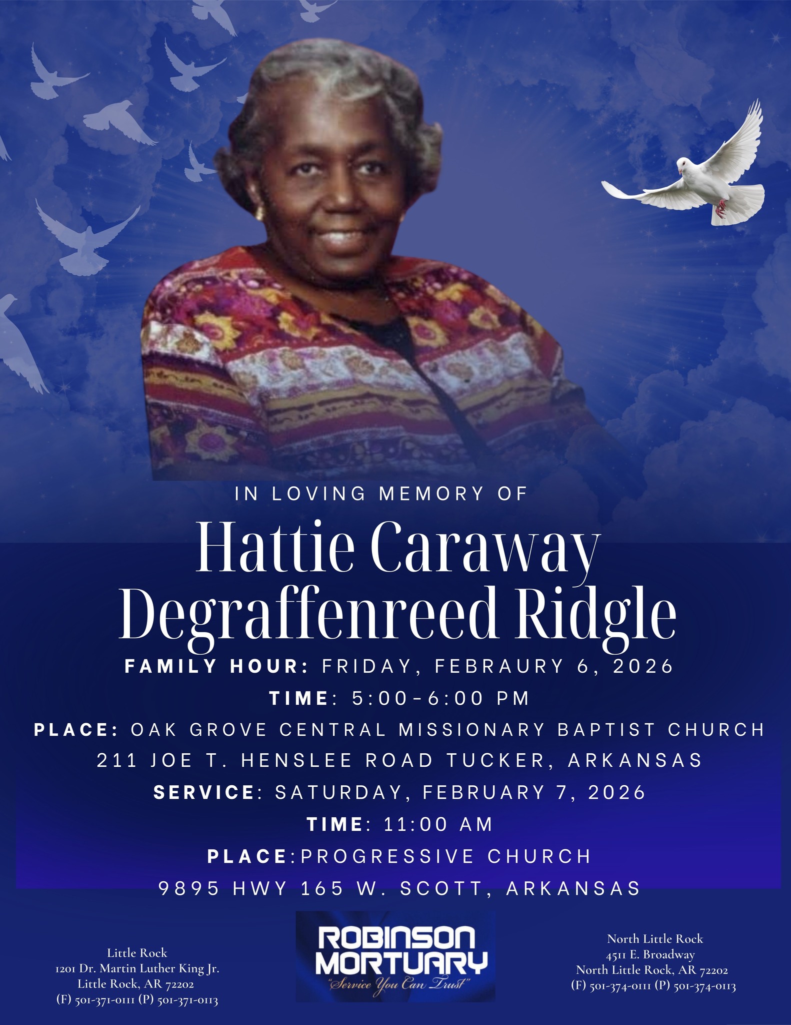 Robinson - It is with profound sadness that we announce Hattie Caraway ...