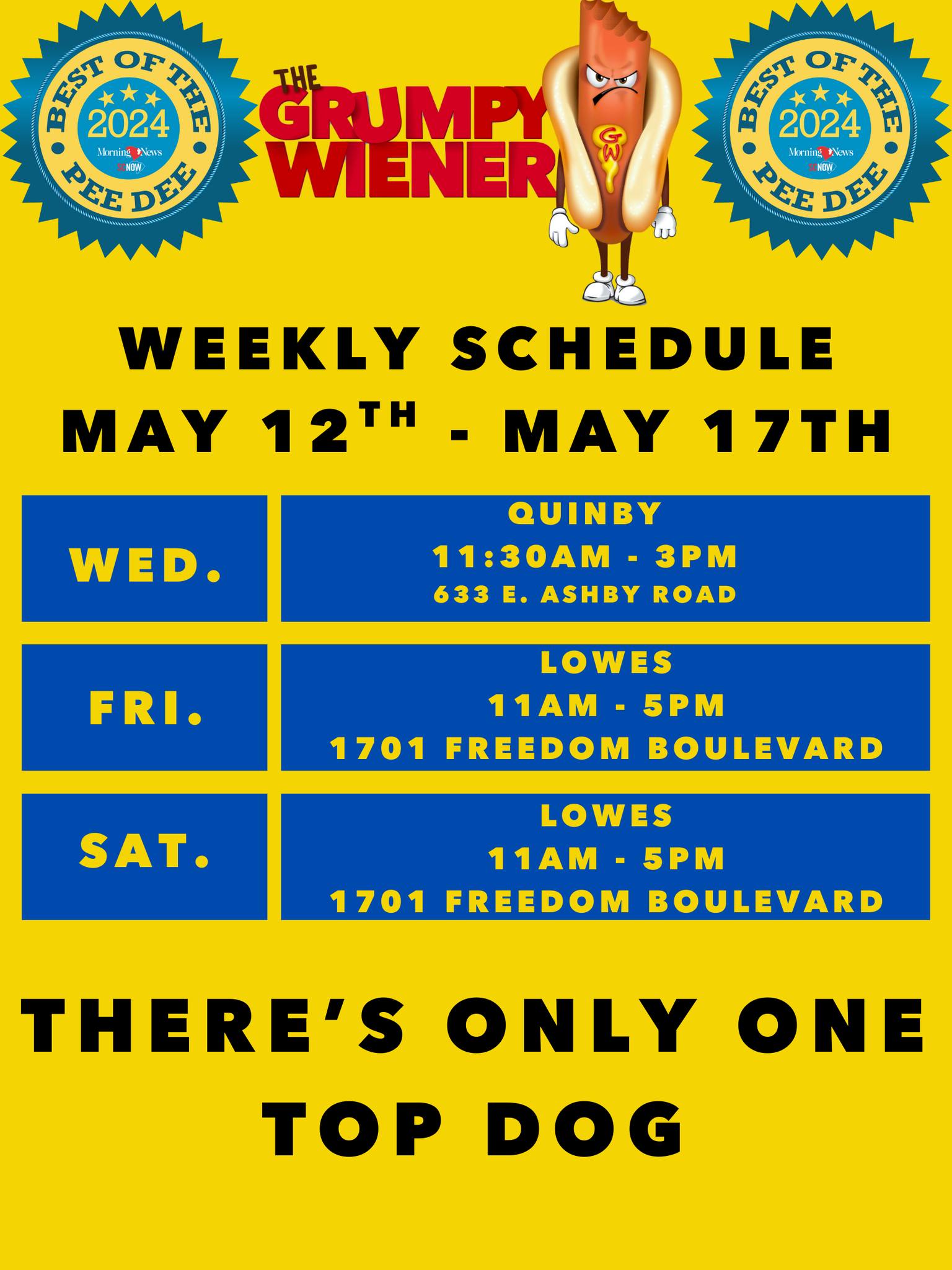 🌭A WEEK OF WIENERS🌭 May is in full... - The Grumpy Wiener | Facebook