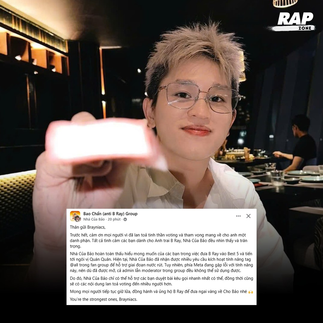 Rap - Fc của BRay đã sẵn sàng mang cúp về cho ảnh | Facebook