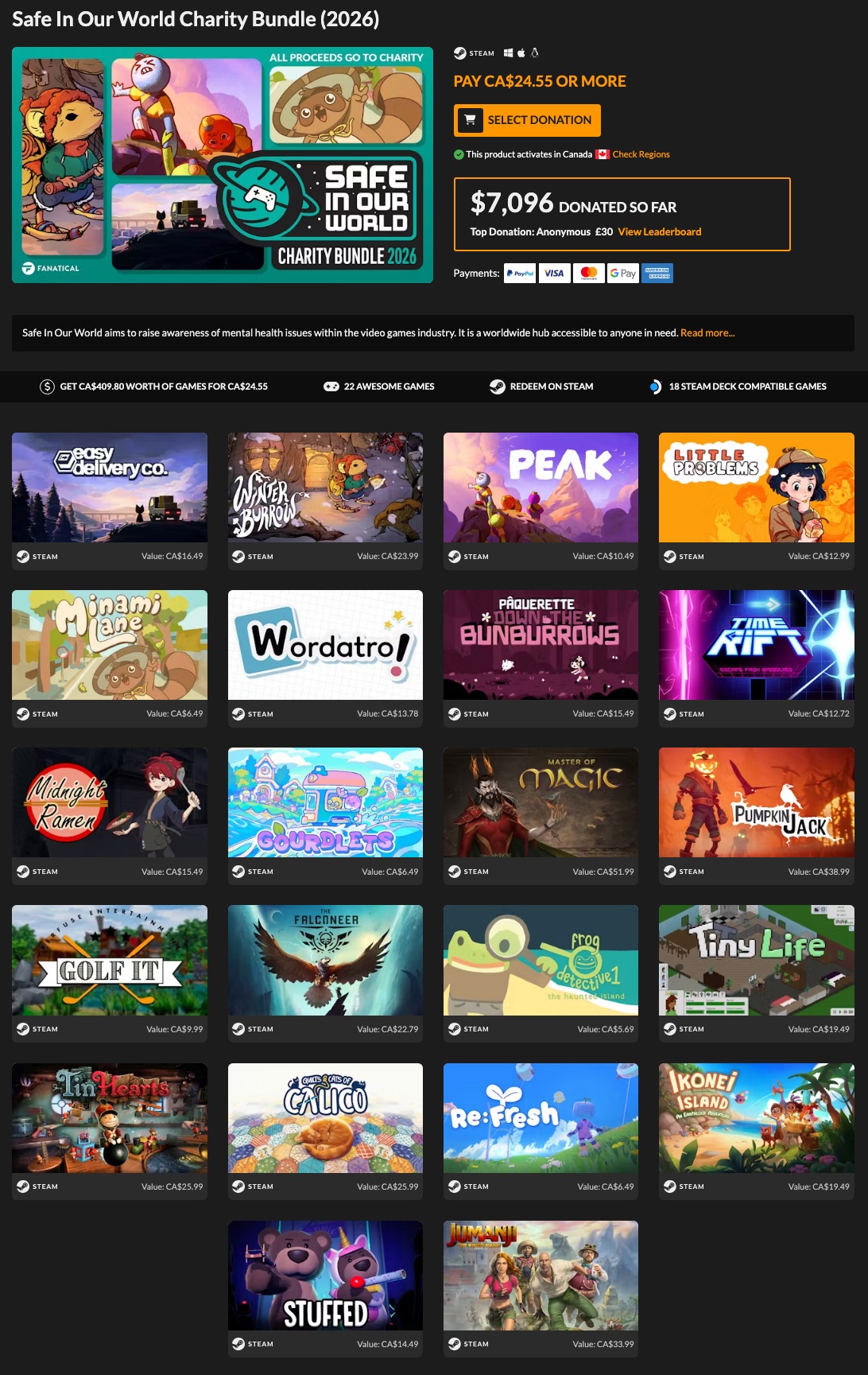 Video - Safe In Our World Charity Bundle (2026) is $24.55 (or more) at ...