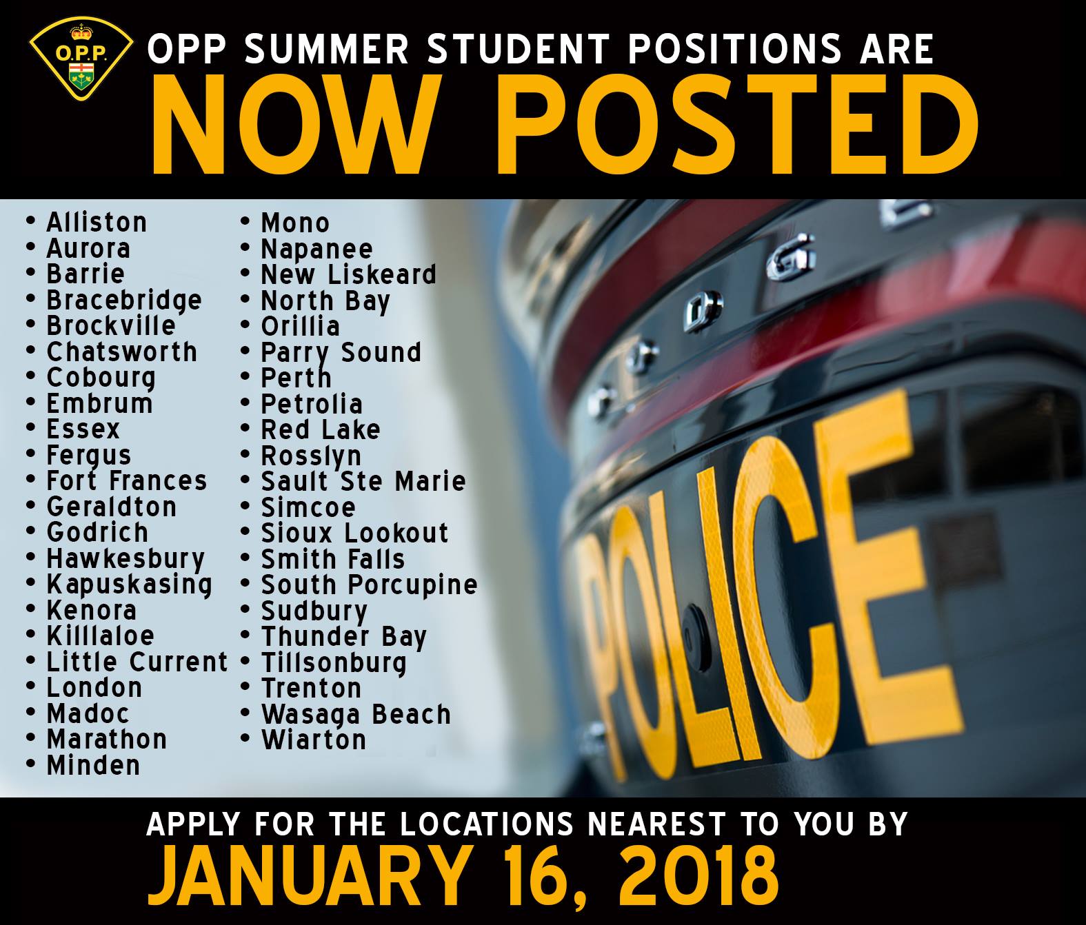 The OPP’s summer... - Ontario Provincial Police - Careers | Facebook