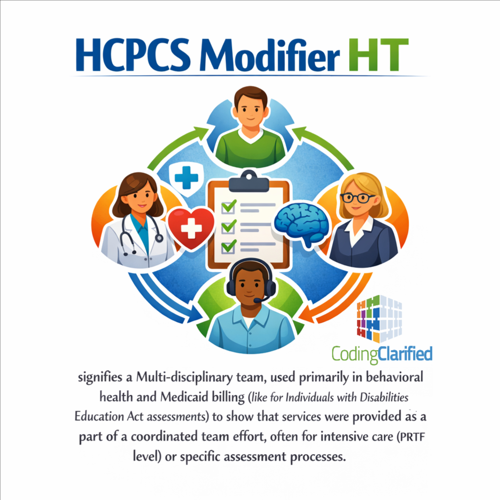 The HCPCS modifier HT signifies a... - Coding Clarified | Facebook