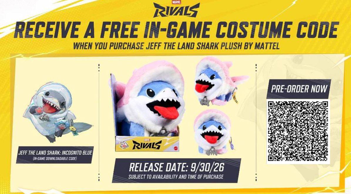 Pre-Order: Mattel Marvel Rivals Jeff the Shark Pink Dolphin Plush