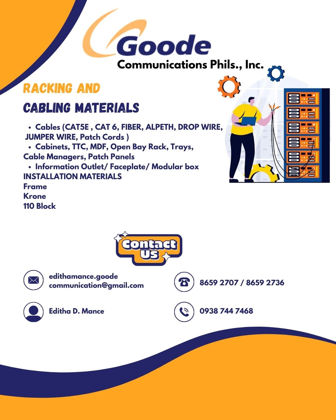 skilled structured cabling ,PABX,FDAS ,CCTV, AV , HV/MV/LV TERMINATION ...