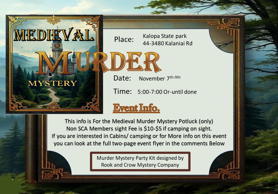 Medieval Murder Mystery event 2025