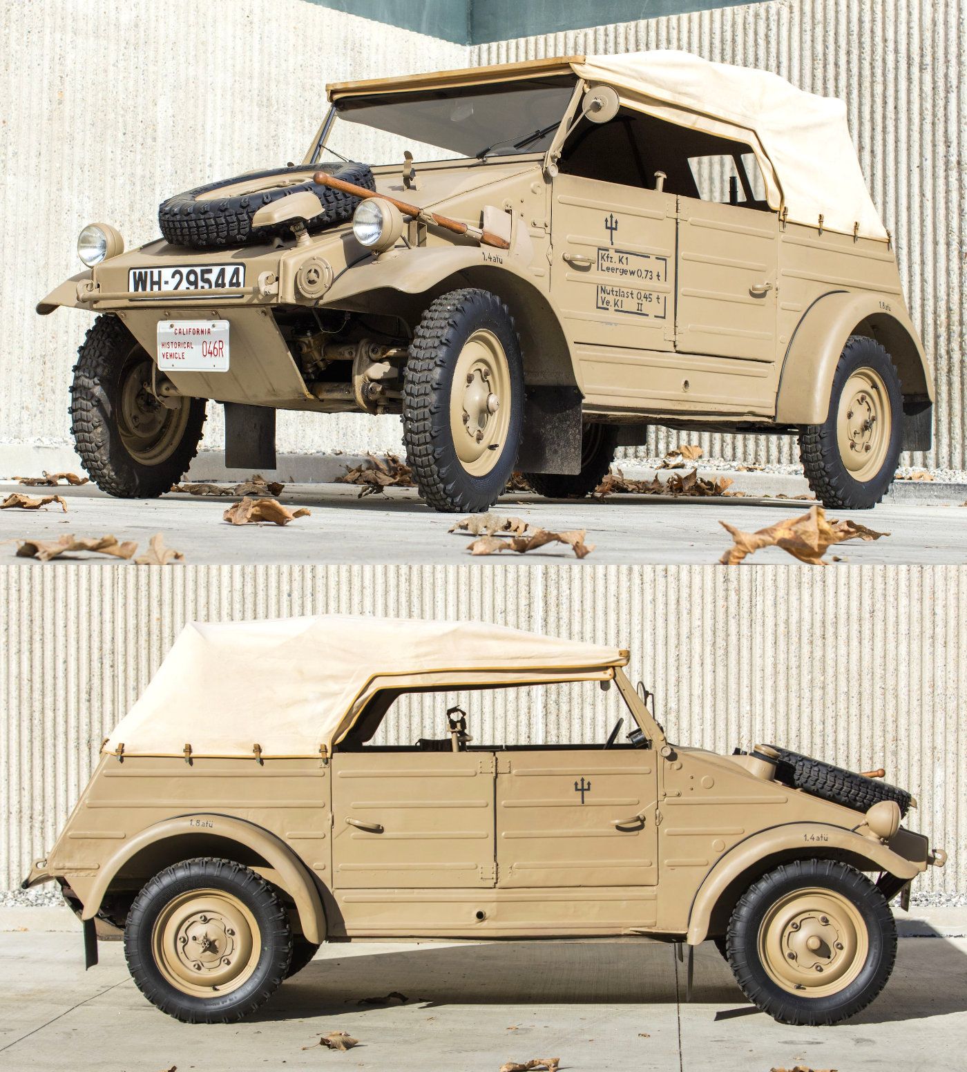 Information about 1942 VW Kubelwagen Typ 82 with serial number 7090