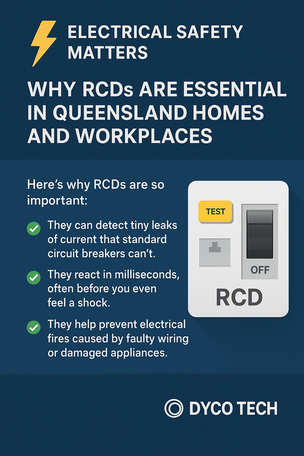 ⚡ Electrical Safety... - Dyco Tech Electrical Gold Coast | Facebook