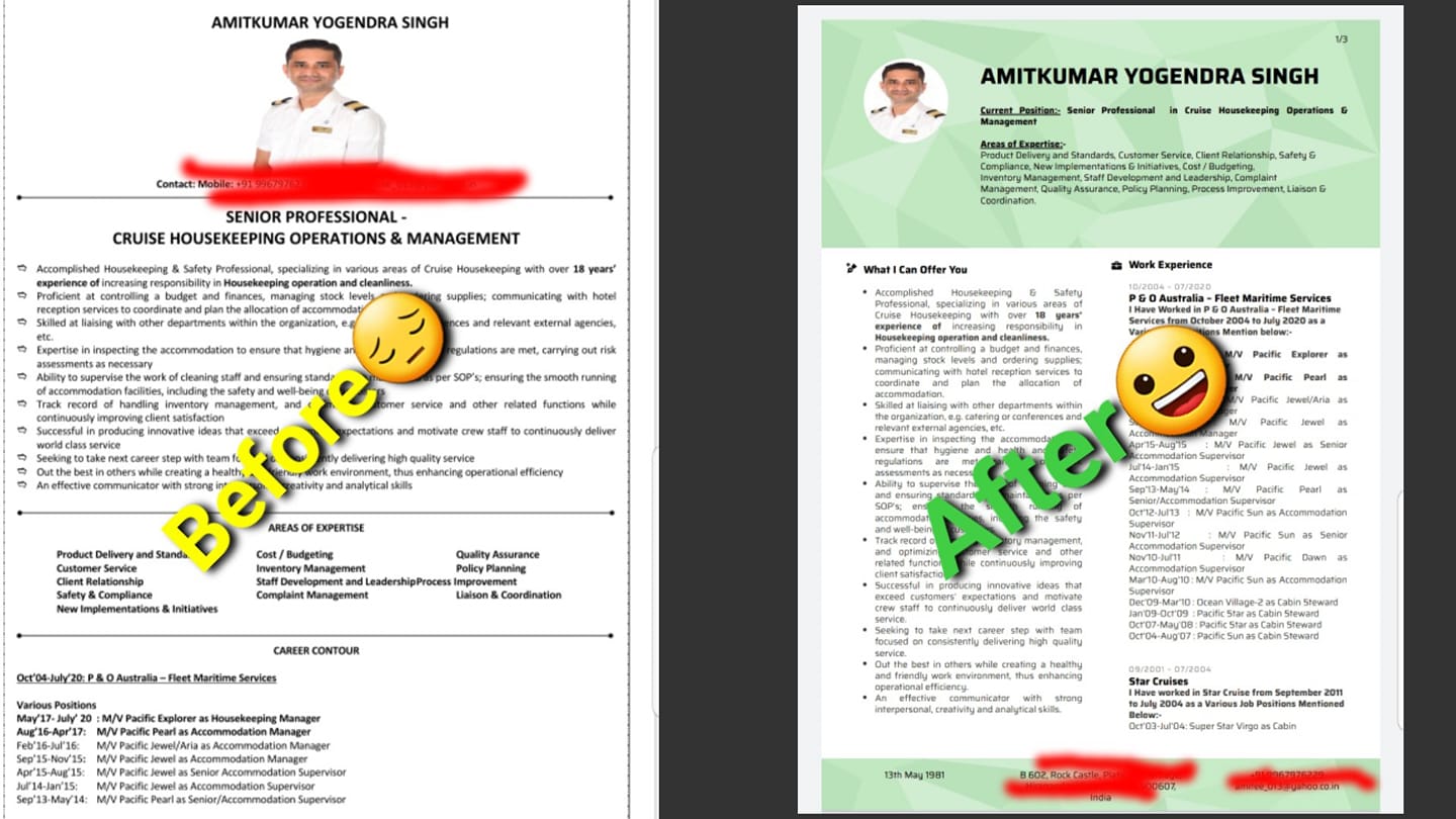 Resume writing services professional cv - This Picture of Before and ...